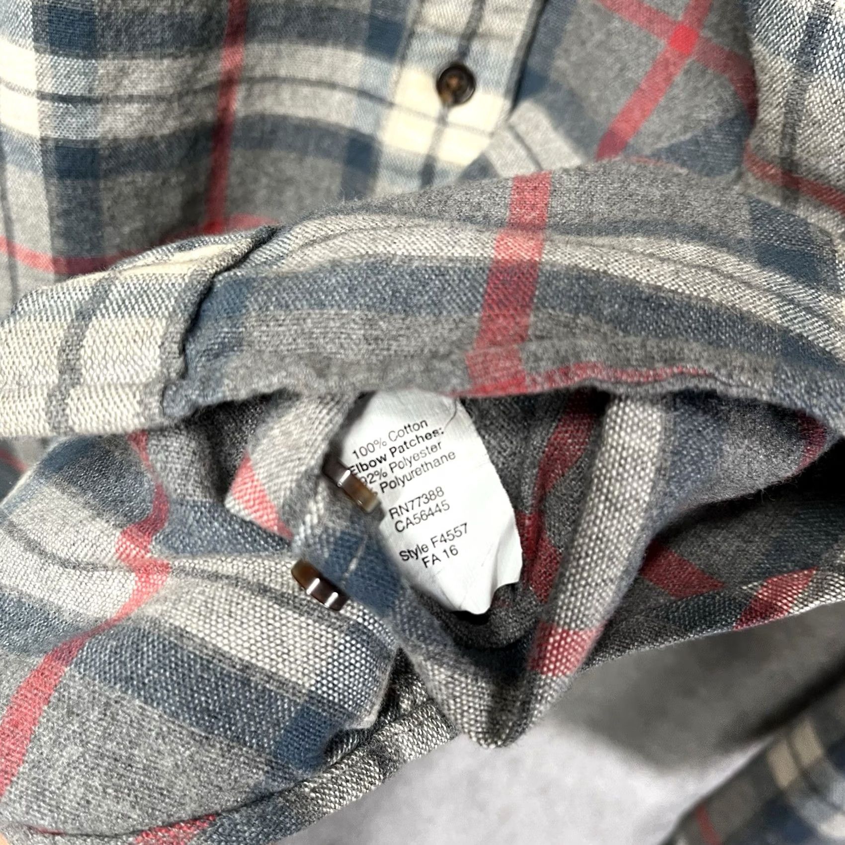 J.Crew J. CREW Shirt Mens M Gray Plaid Suede Elbow Patch Button Up Long Sleeve Flannel Size US M / EU 48-50 / 2 - 4 Thumbnail