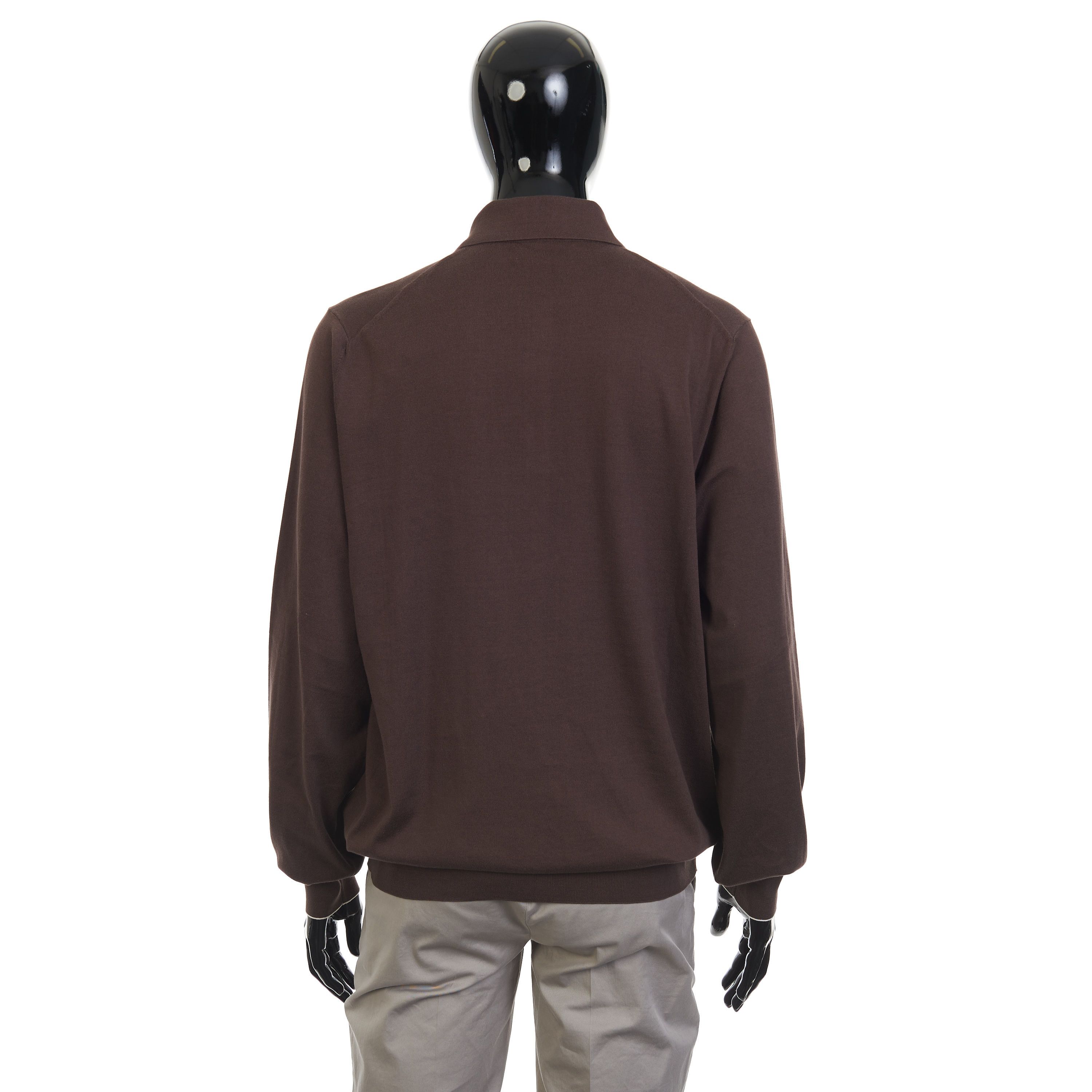 Brunello Cucinelli Brown Lightweight Cotton Knit Polo Shirt Size 58 Size US XXL / EU 58 / 5 - 6 Thumbnail