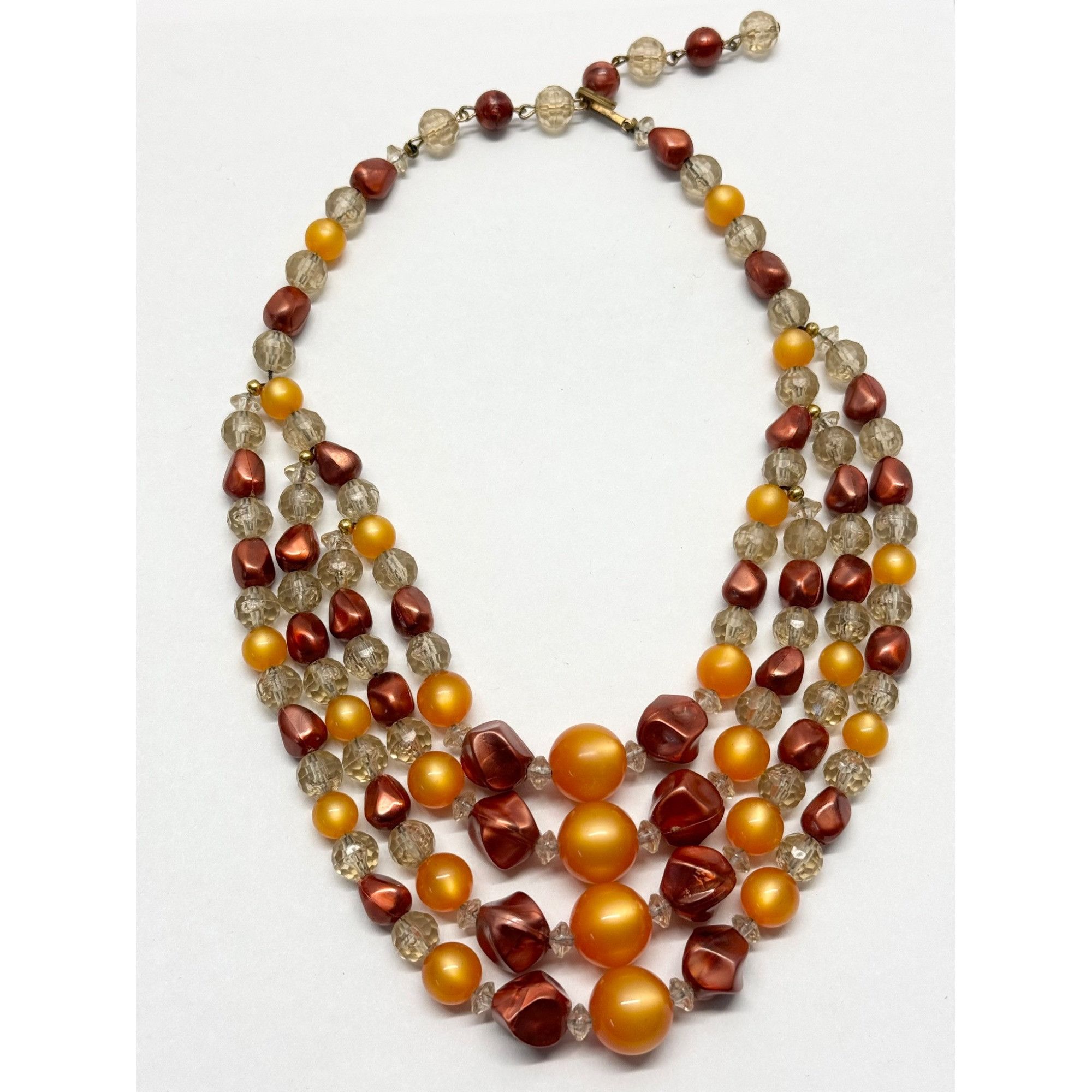 Vintage Vintage four strand beaded orange collar necklace Size ONE SIZE - 1 Thumbnail