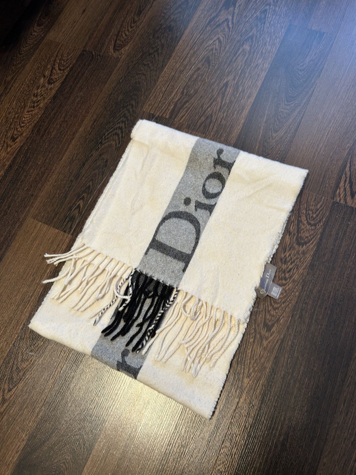 Dior Dior monogram wool scarf white beige rare Size ONE SIZE - 1 Thumbnail
