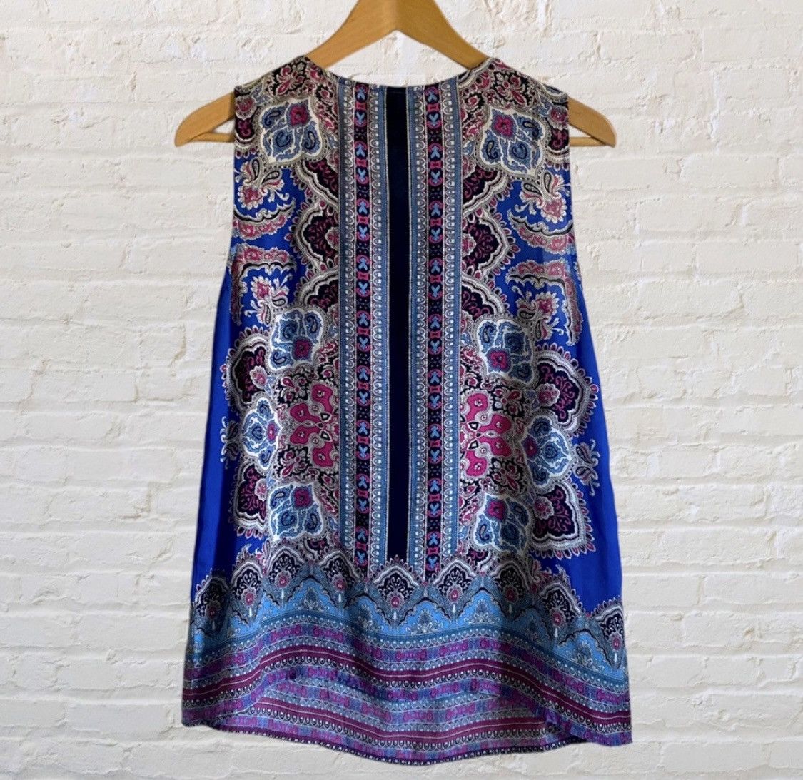 Cynthia Rowley CYNTHIA ROWLEY SLEEVELESS PAISLEY KEYHOLE TIE TANK TOP Size M / US 6-8 / IT 42-44 - 5 Thumbnail