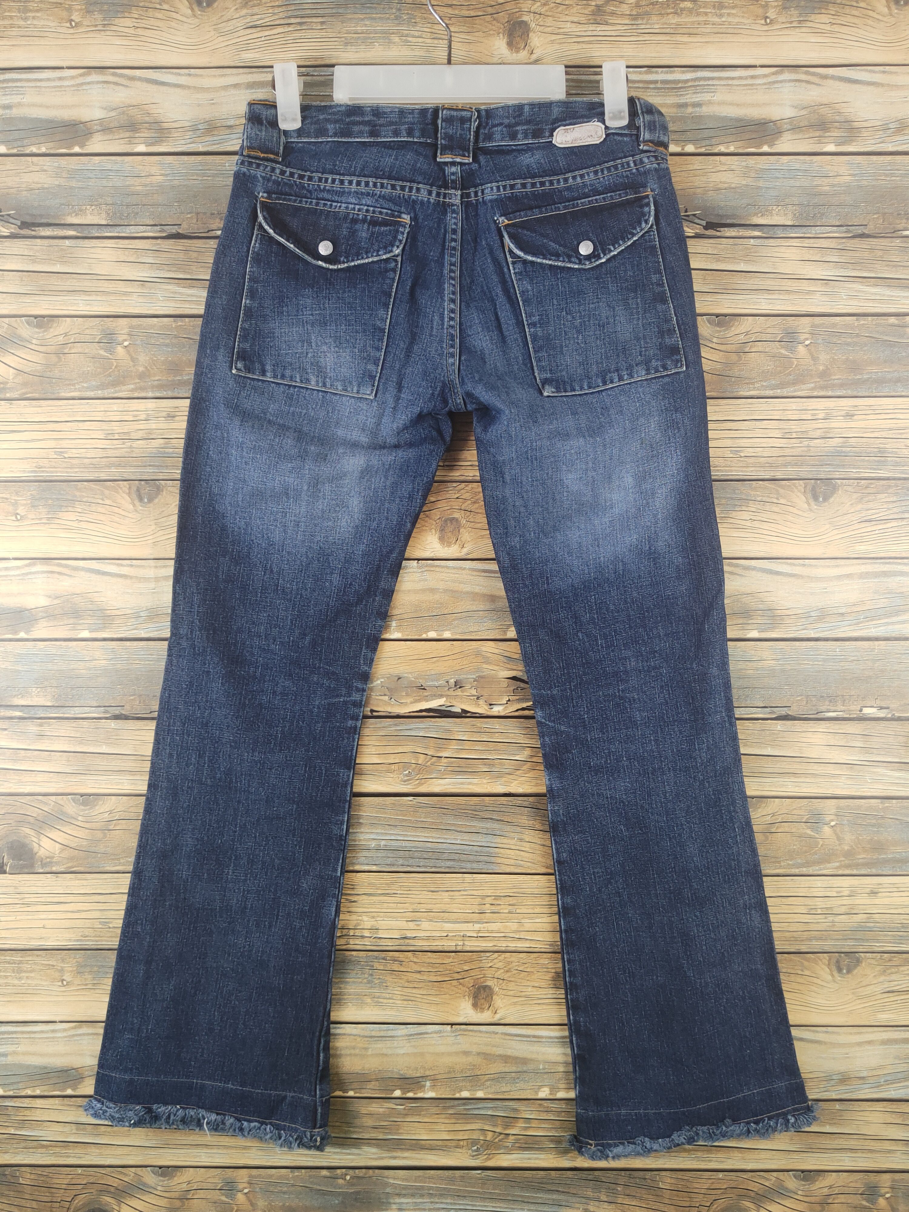 Japanese Brand DL Tanker Zip Blue Distressed Ripped Jeans #1916 Size 26" / US 2 / IT 38 - 7 Thumbnail