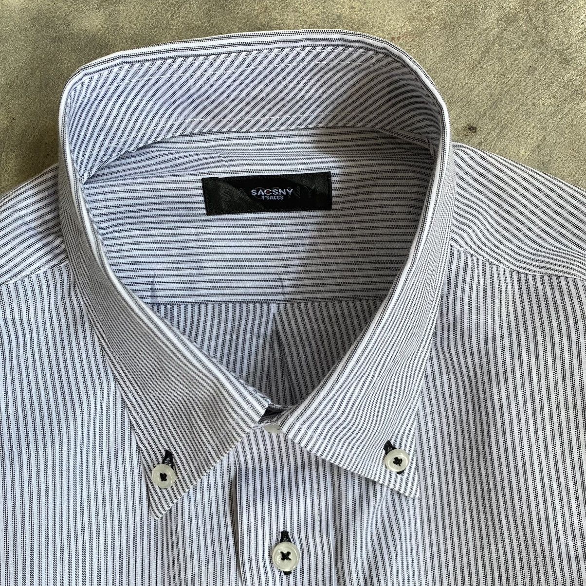 Yohji Yamamoto Sacsny by Yohji Yamamoto Stripe Long Sleeve Shirt Size US XL / EU 56 / 4 - 3 Thumbnail
