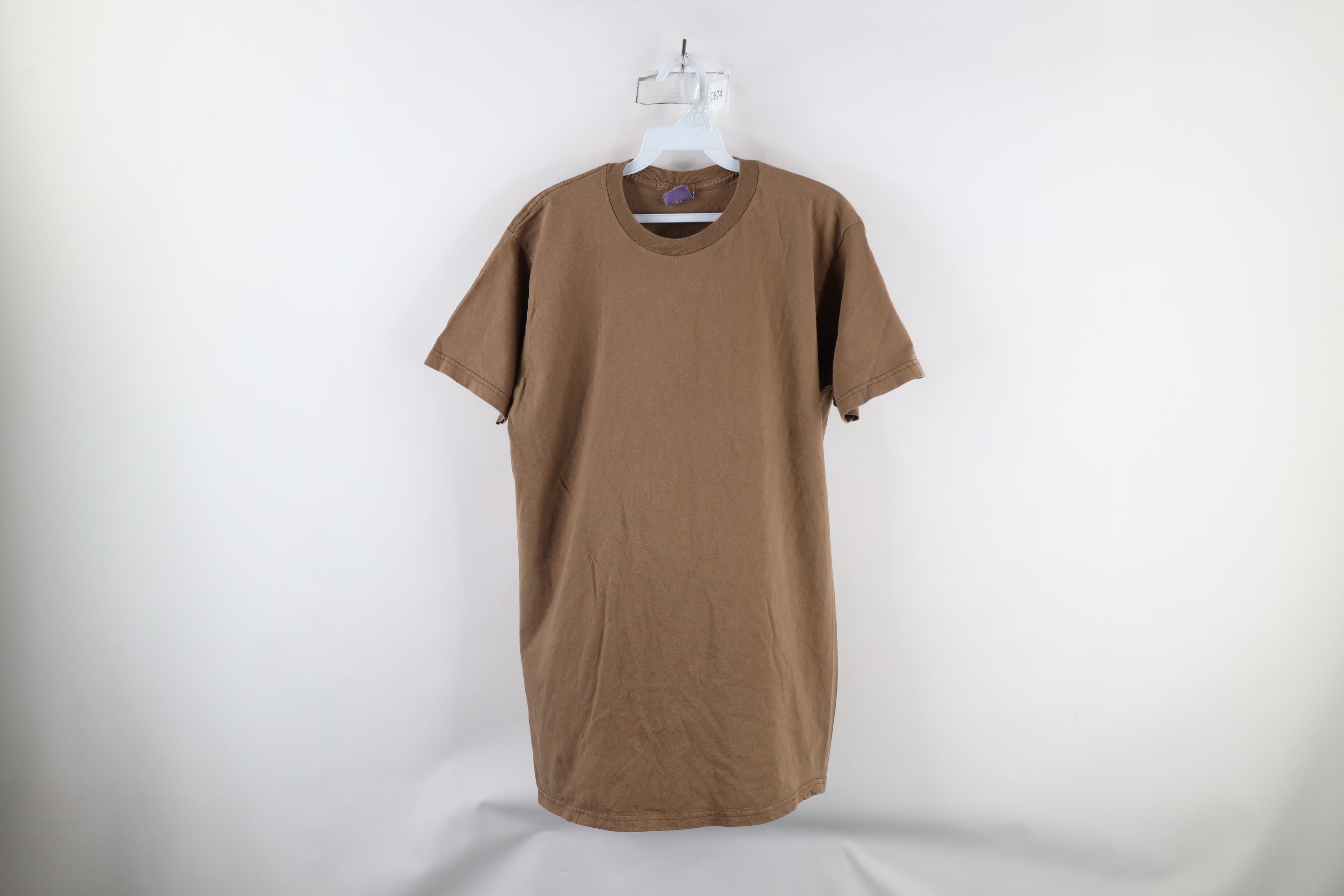 Vintage Vintage 90s Streetwear Short Sleeve T-Shirt Brown Cotton USA Size US L / EU 52-54 / 3 - 1 Thumbnail