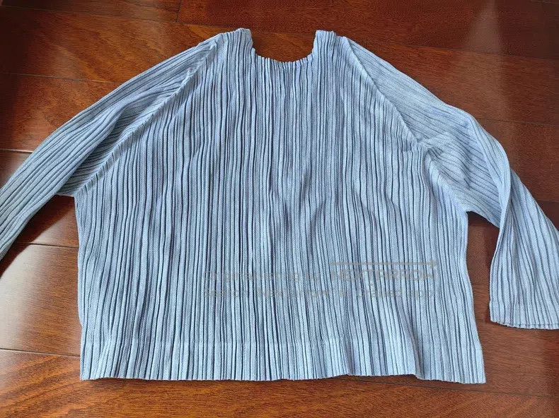 Issey Miyake Issey Miyake Blue Long-Sleeve Top Size L / US 10 / IT 46 - 2 Thumbnail