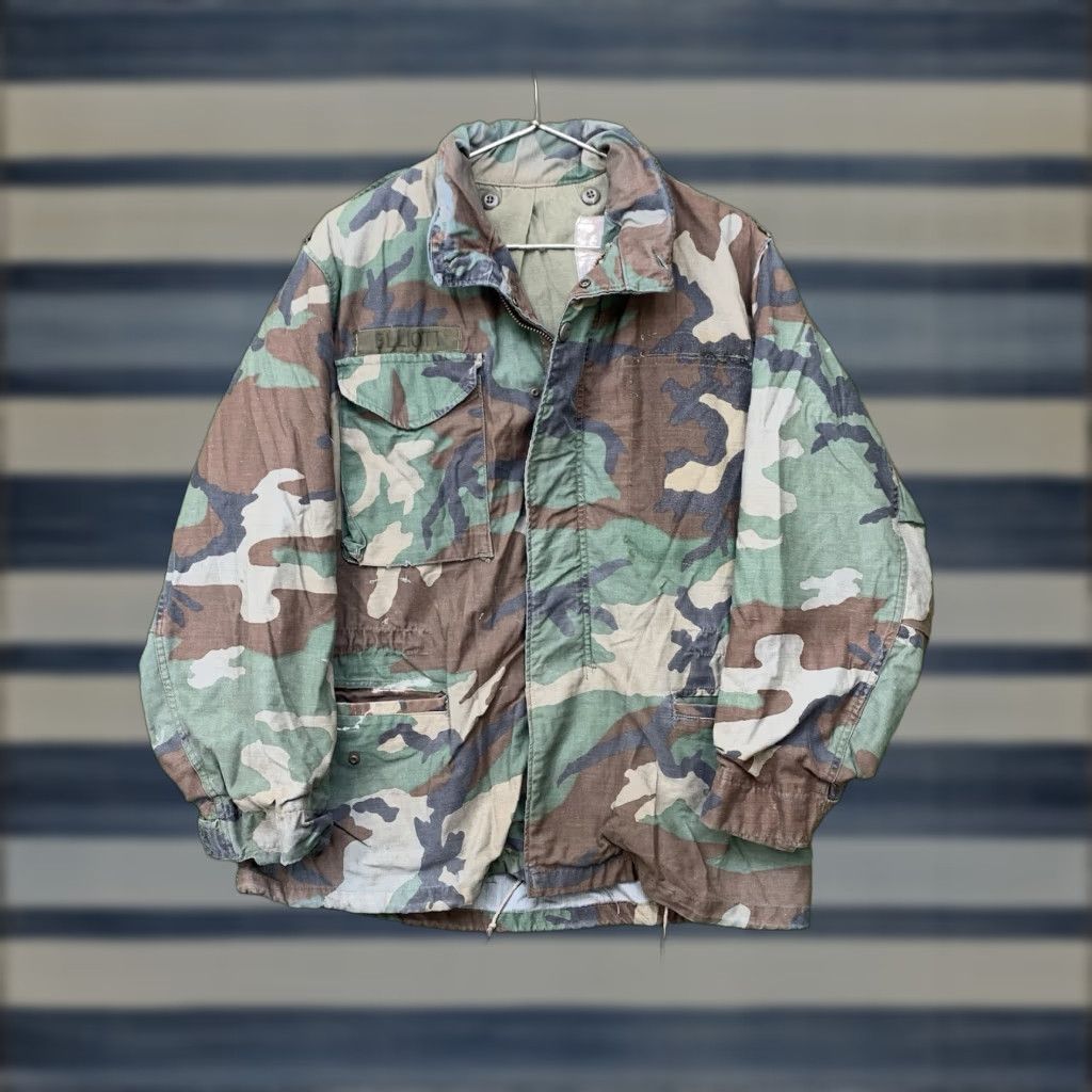 AMO VINTAGE US Army Jacket Mens M65 Woodland Camo Field Coat Cold Weather With Liner Size US M / EU 48-50 / 2 - 1 Thumbnail
