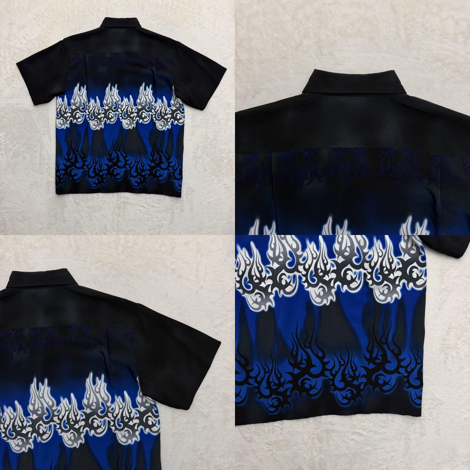 Vintage VINTAGE Y2K Emergency Exit Shirt Mens M Blue Flame Graphic Button Up Casual Size US M / EU 48-50 / 2 - 8 Thumbnail