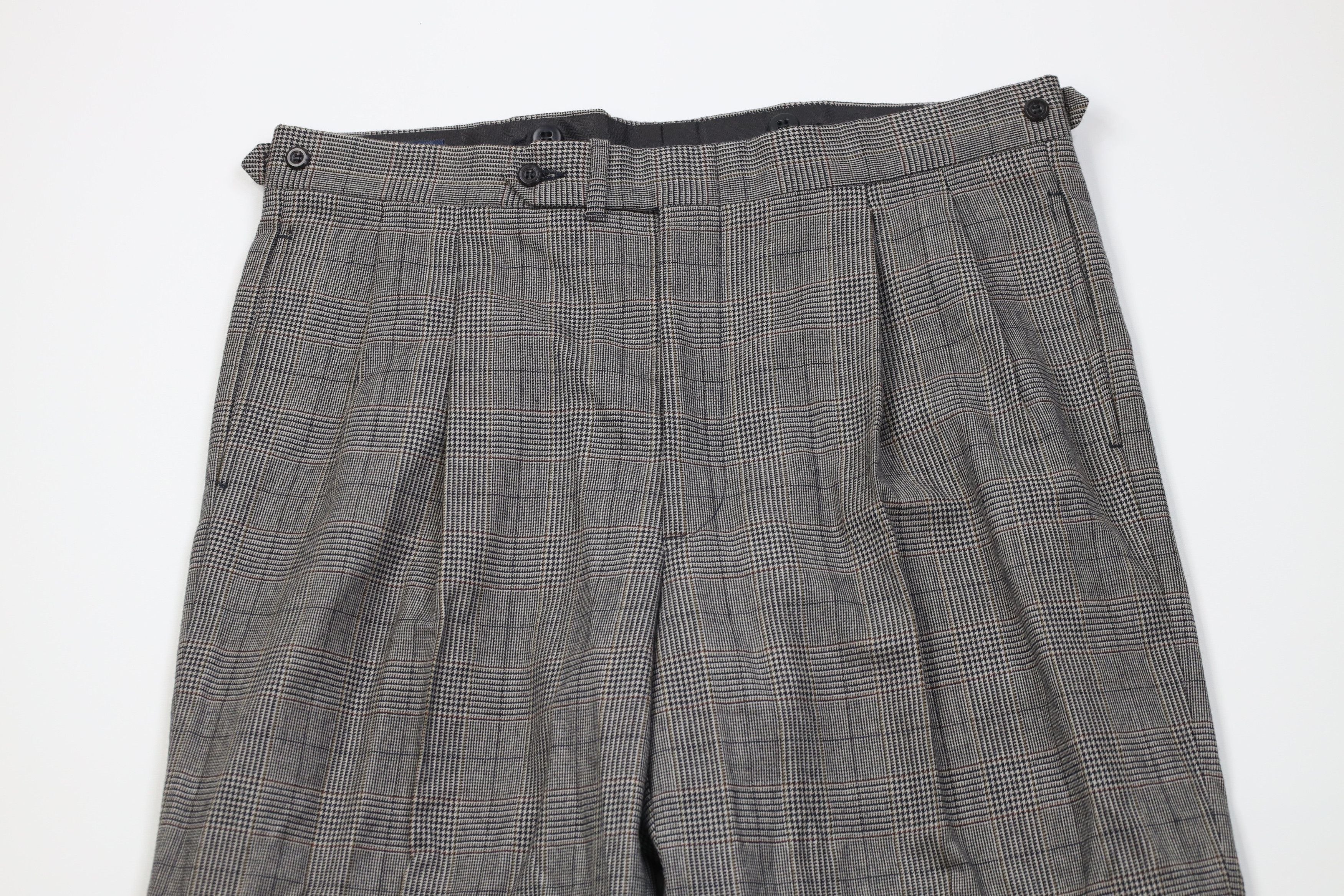 Vintage Vintage 70s Streetwear Knit Wide Leg Chino Pants Plaid USA Size US 34 / EU 50 - 2 Thumbnail
