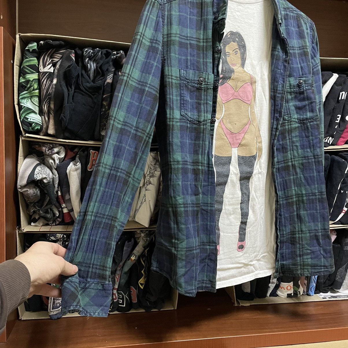 Vintage Vintage Shirt Shirt Flannel Checkered Travis M Size US M / EU 48-50 / 2 - 2 Thumbnail