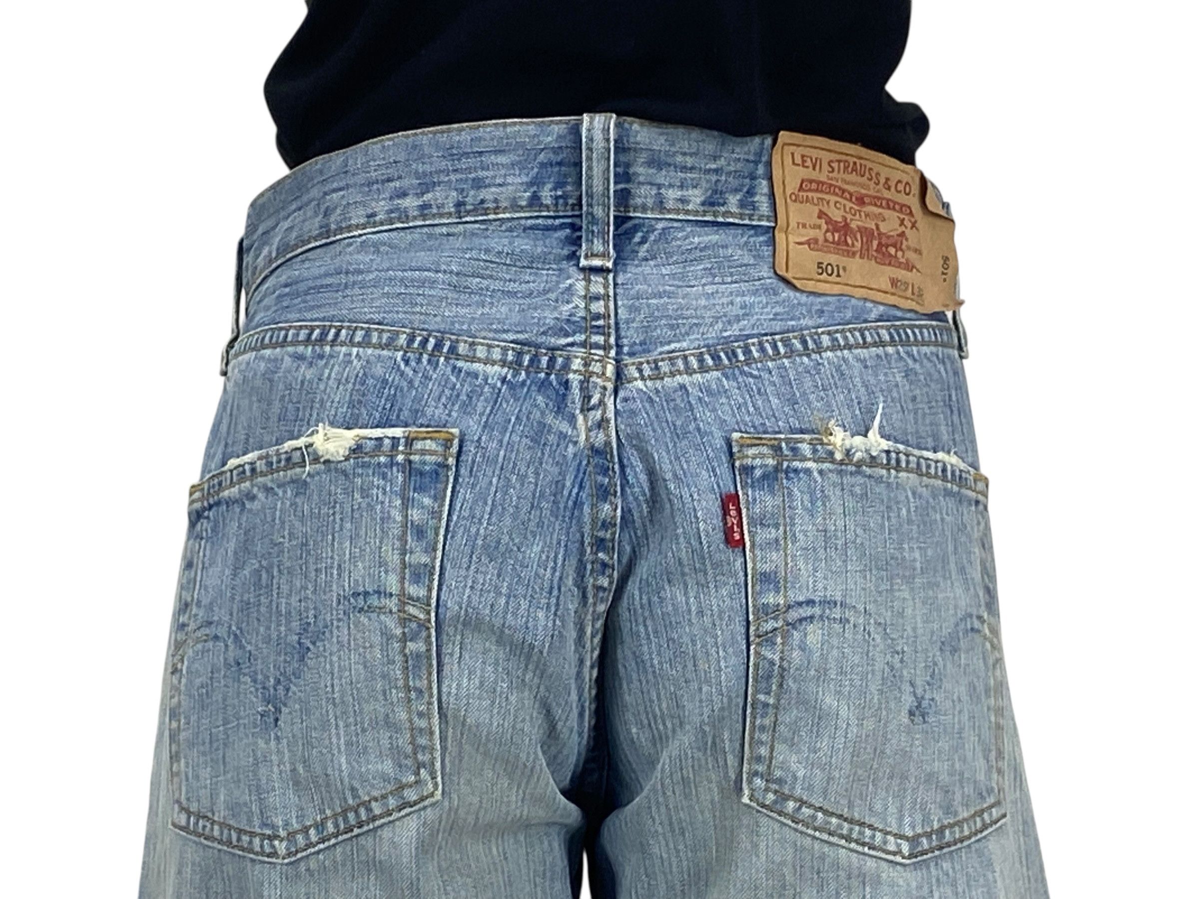 Levi's Levi's 501 Jeans Light Wash Tapered Leg Dirty Blue Jeans Size US 28 / EU 44 - 5 Thumbnail