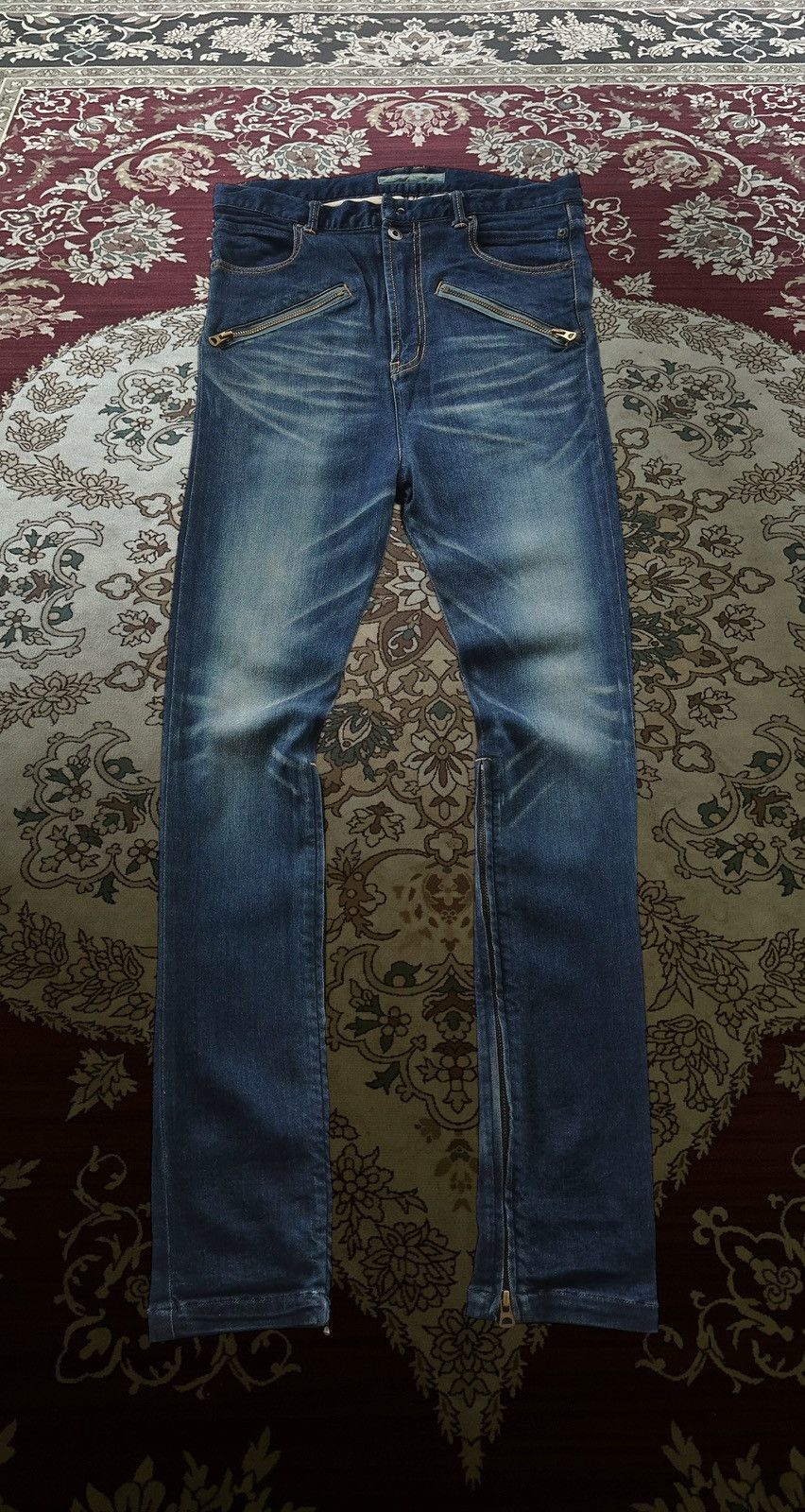Takahiromiyashita The Soloist. Avantgarde zipper slim jogger biker jeans pants Size US 31 - 1 Thumbnail