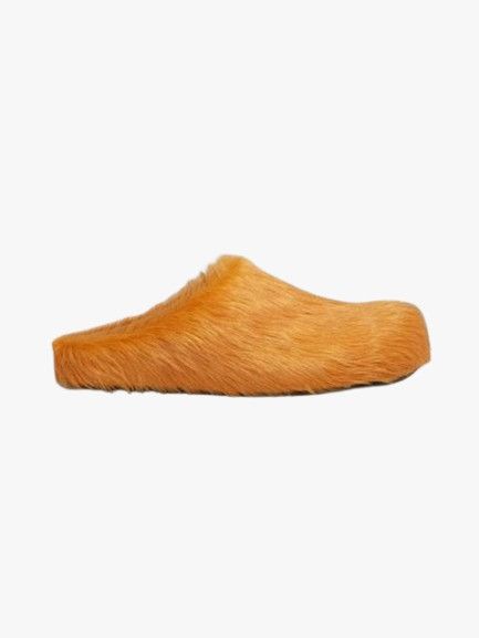 Marni o1f1d3z0526 Long-Haired Calfskin Fussbett Sabot in Orange Size US 12 / EU 45 - 1 Preview