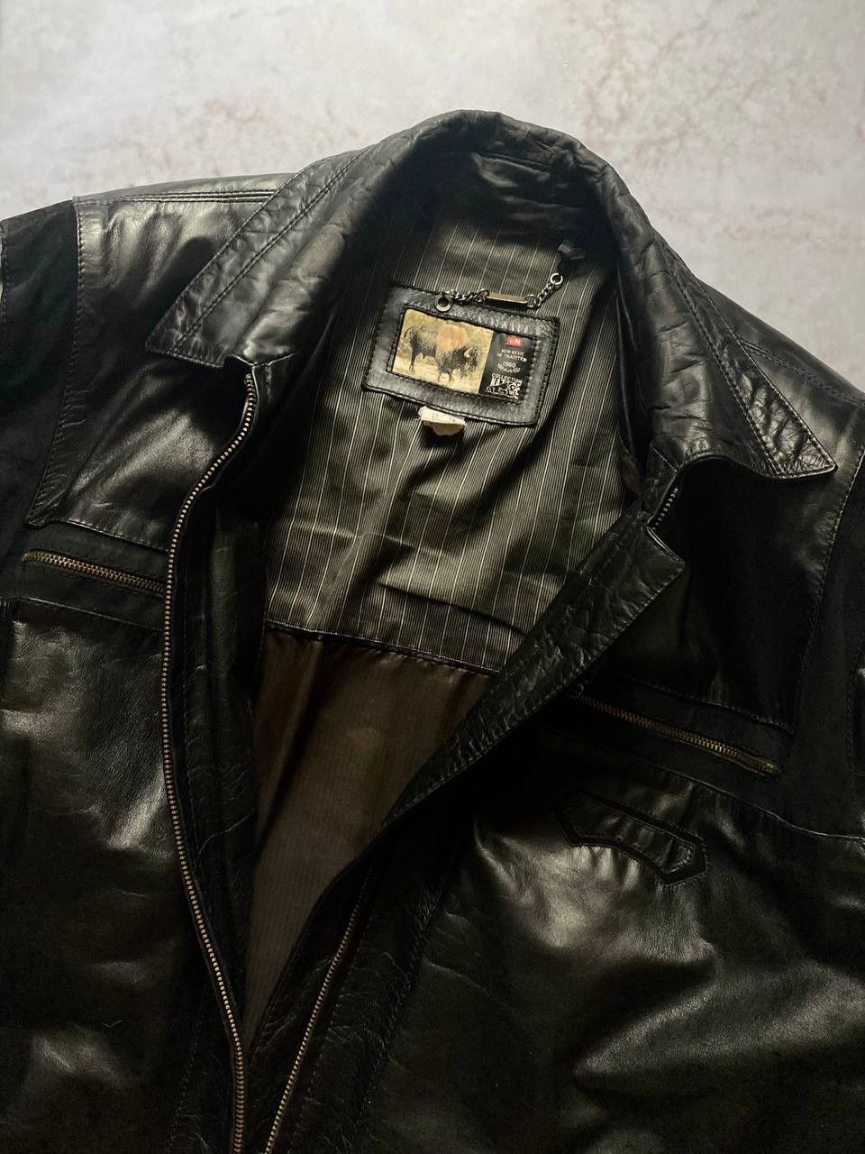 Genuine Leather Vintage Leather Bomber Jacket Moto Y2K Schott Style Size US L / EU 52-54 / 3 - 4 Thumbnail