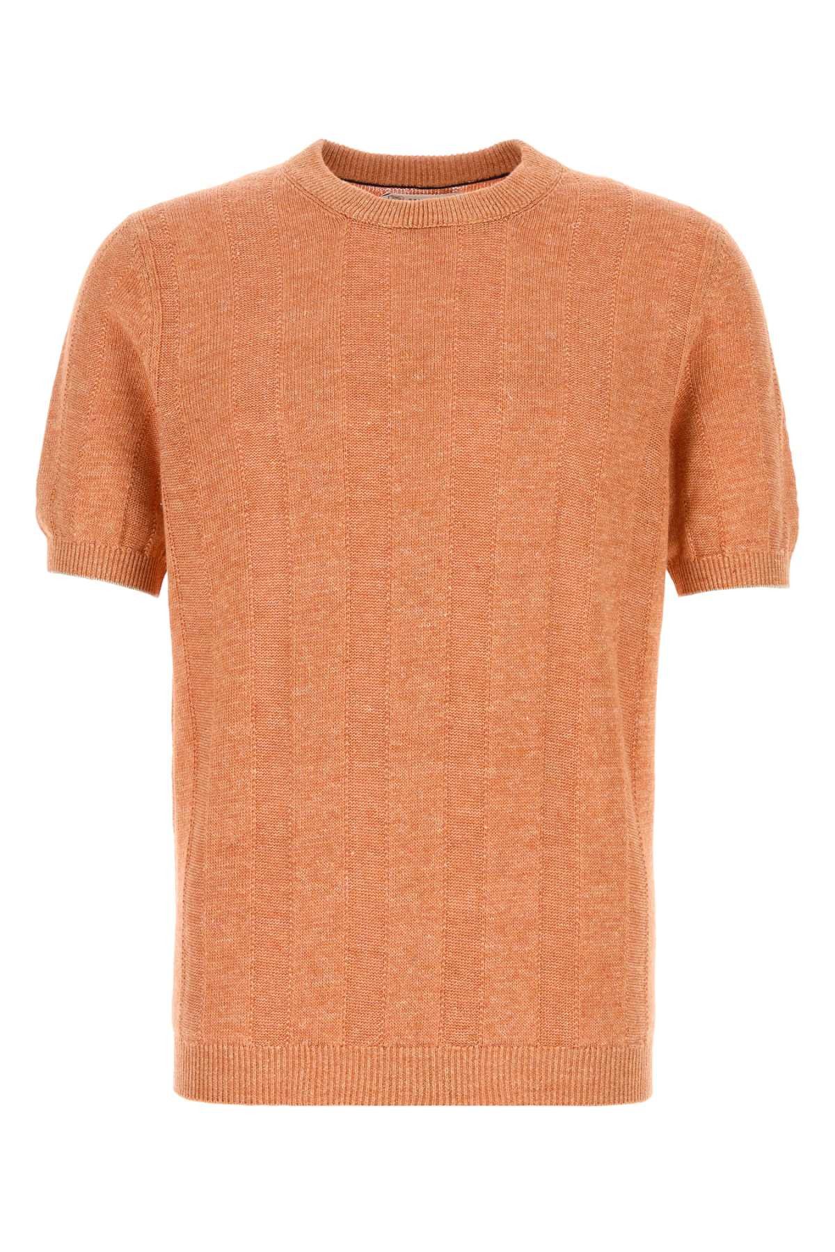 Brunello Cucinelli Orange Knit T-Shirt Size US M / EU 48-50 / 2 - 1 Thumbnail