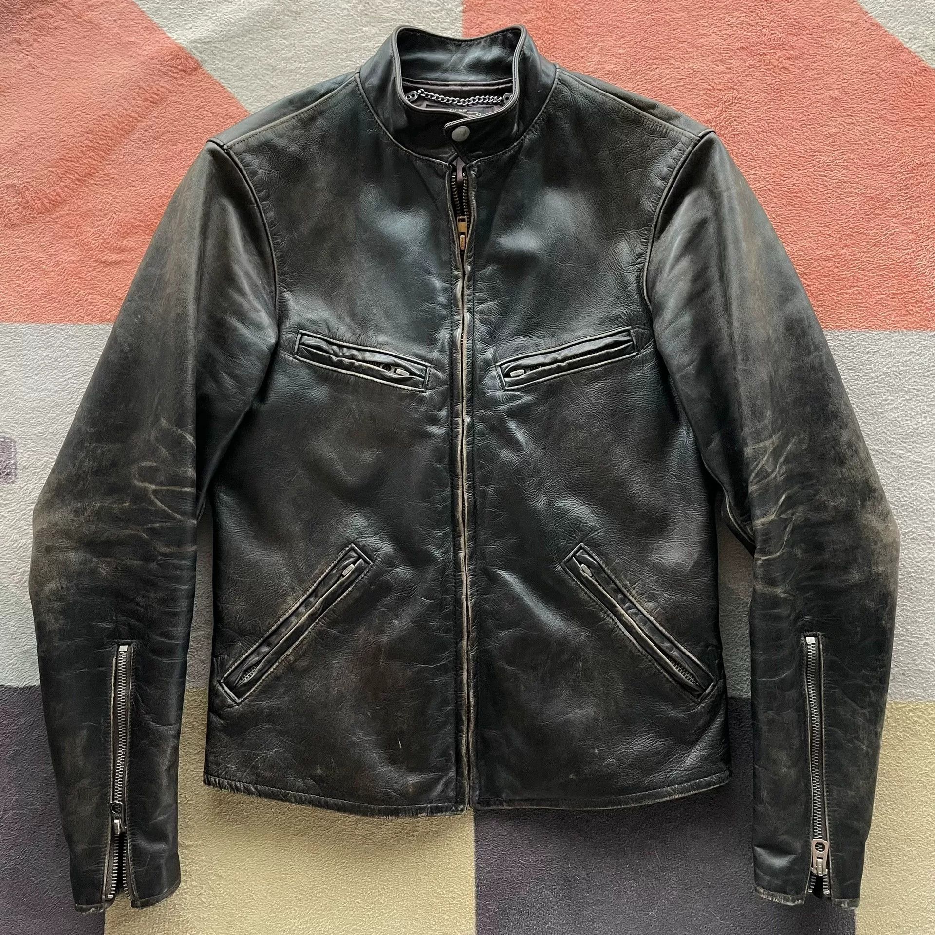 RRL Ralph Lauren RRL J100 Chain Version Leather Jacket Size US XS / EU 42 / 0 - 1 Thumbnail
