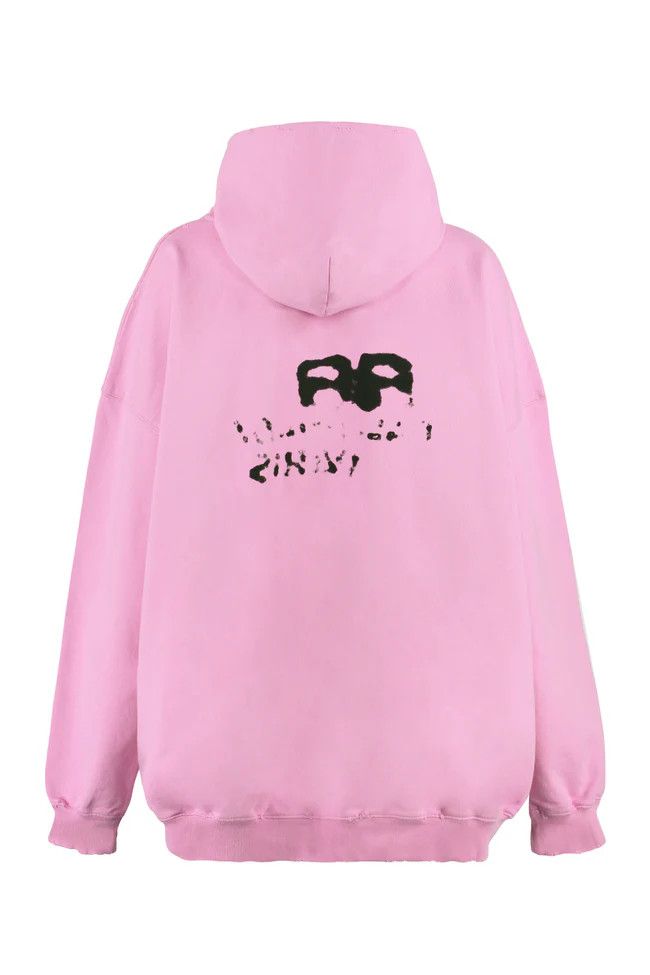 Balenciaga o1la1rc1a0824 Large Fit Hoodie in Pink/Black Size XS / US 0-2 / IT 36-38 - 2 Thumbnail