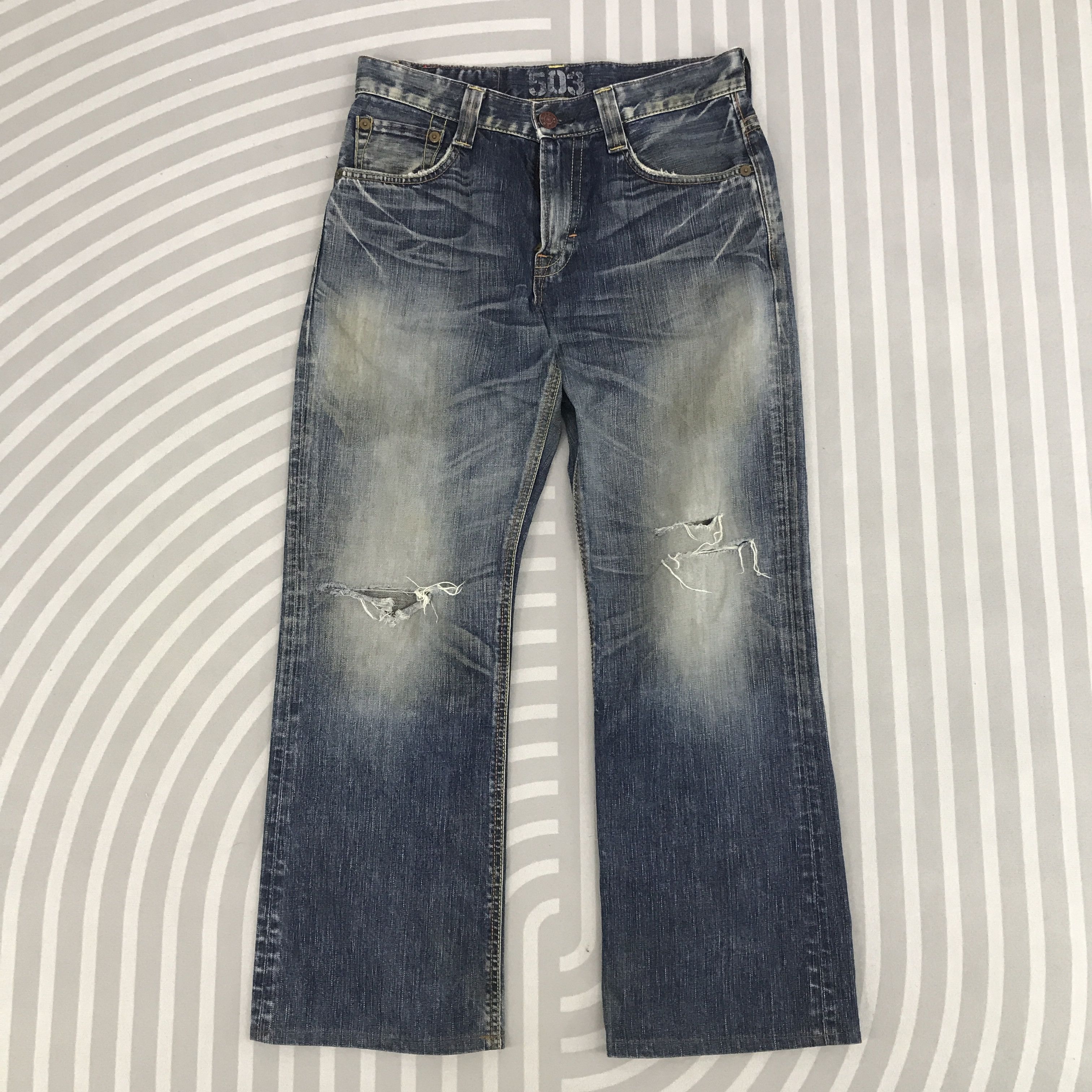 Edwin × Vintage Vintage Edwin Blue trip 503 Distressed denim Size US 32 / EU 48 - 1 Thumbnail