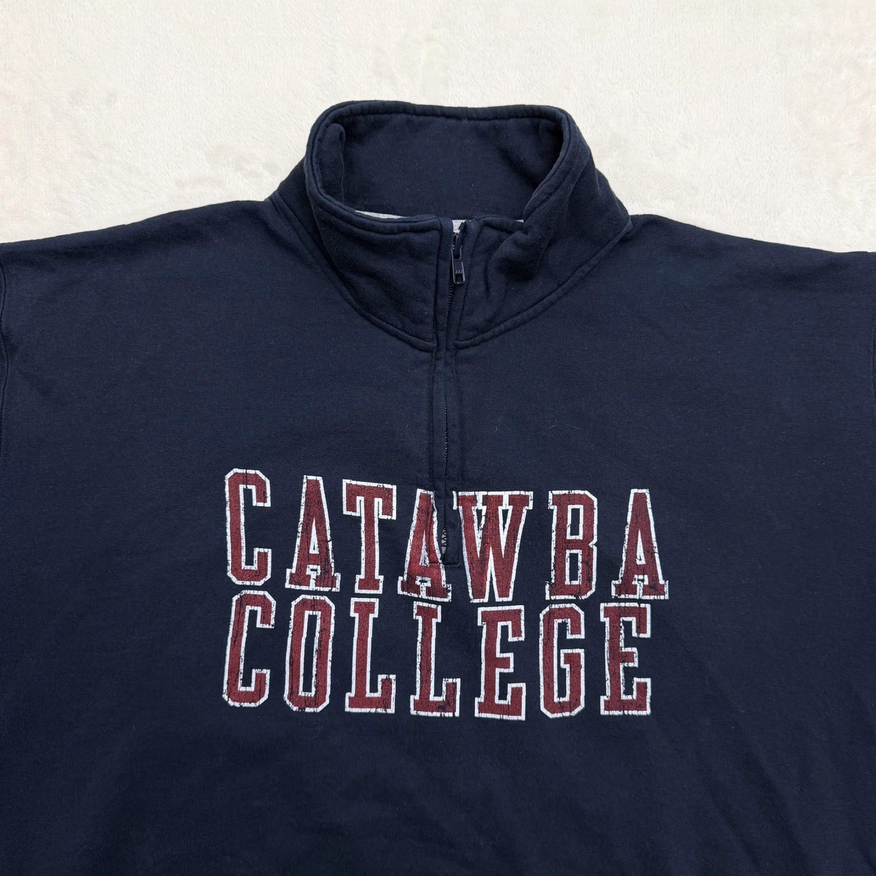 Champion Champion Catawba College Sweatshirt Men XL Blue 1/4 Zip Pullover Gym & Training Logo Graphic Print Shirts Mens Size US XL / EU 56 / 4 - 2 Thumbnail