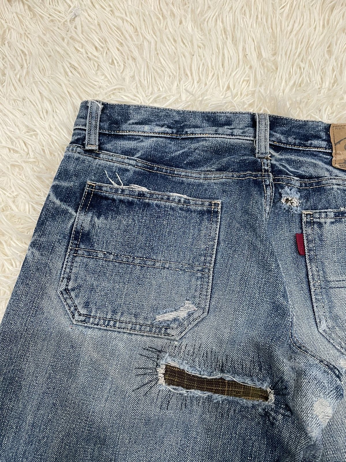 Japanese Brand Ozone Rocks Thrashed Redline Japan Denim Size US 31 - 15 Thumbnail