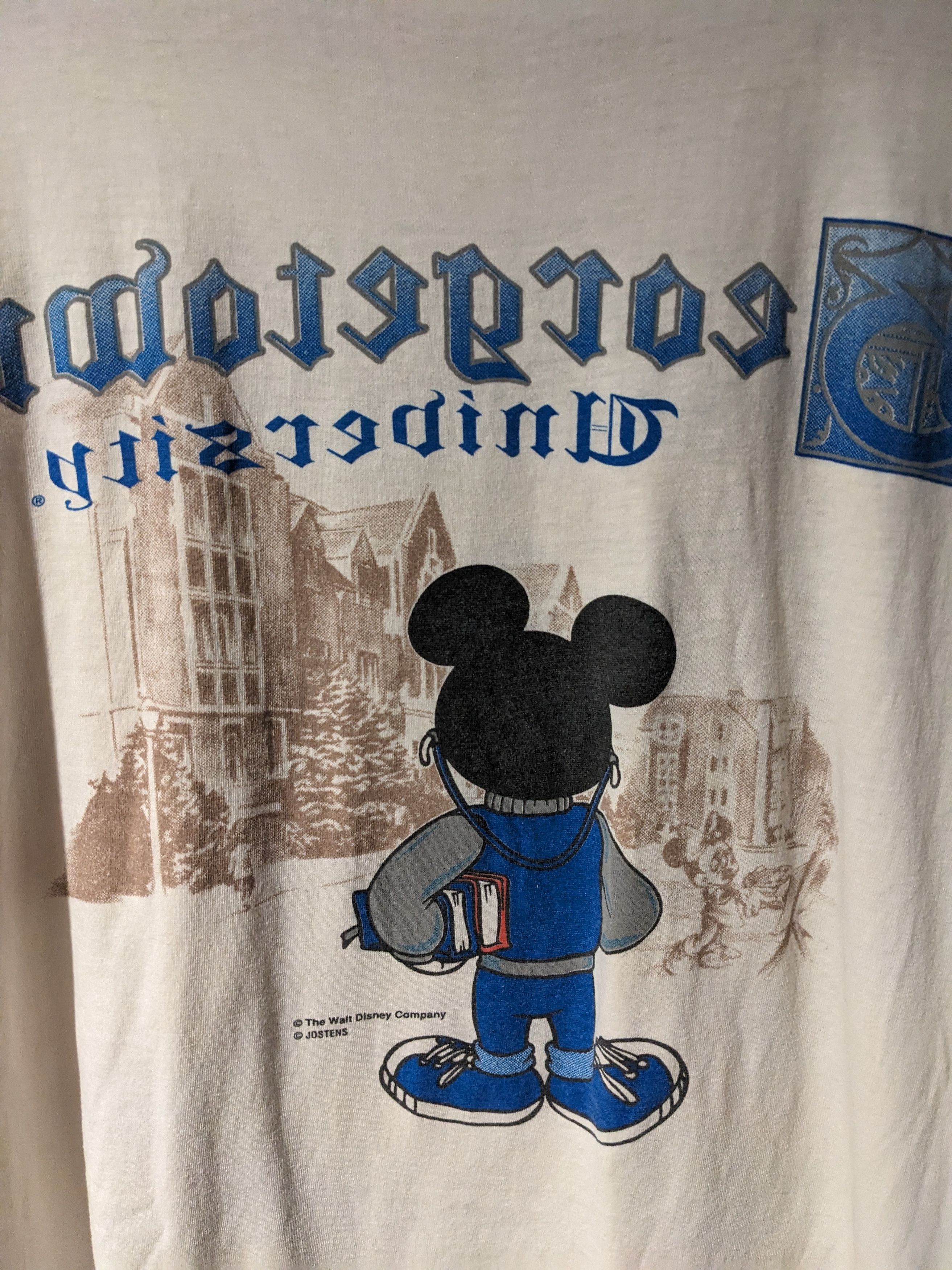 Vintage Vintage 80s Georgetown University Mickey Mouse T-shirt Size US XL / EU 56 / 4 - 12 Thumbnail