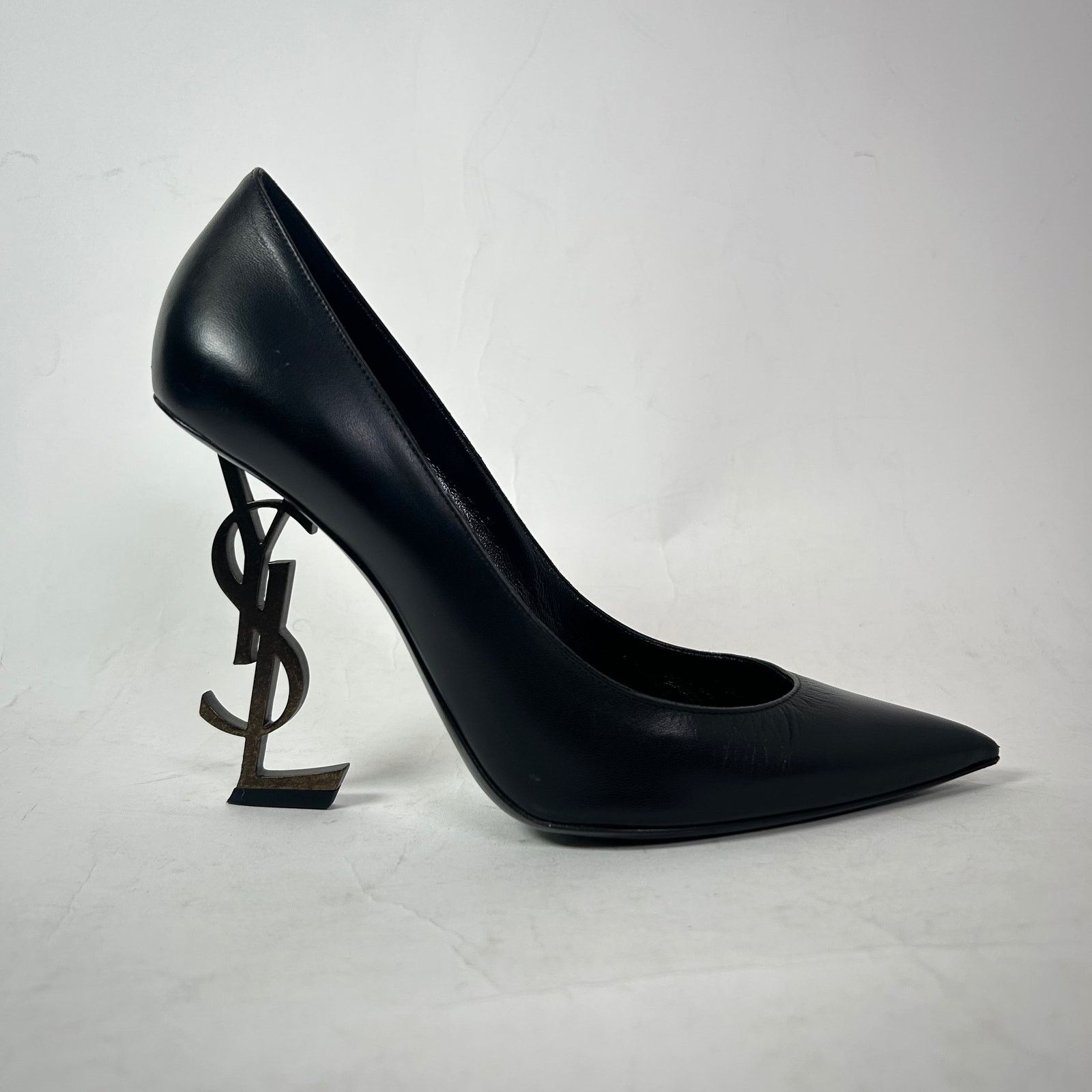 Saint Laurent Paris Saint Laurent Black Leather Opyum 110 Pumps Size 39 Size US 9 / IT 39 - 1 Thumbnail
