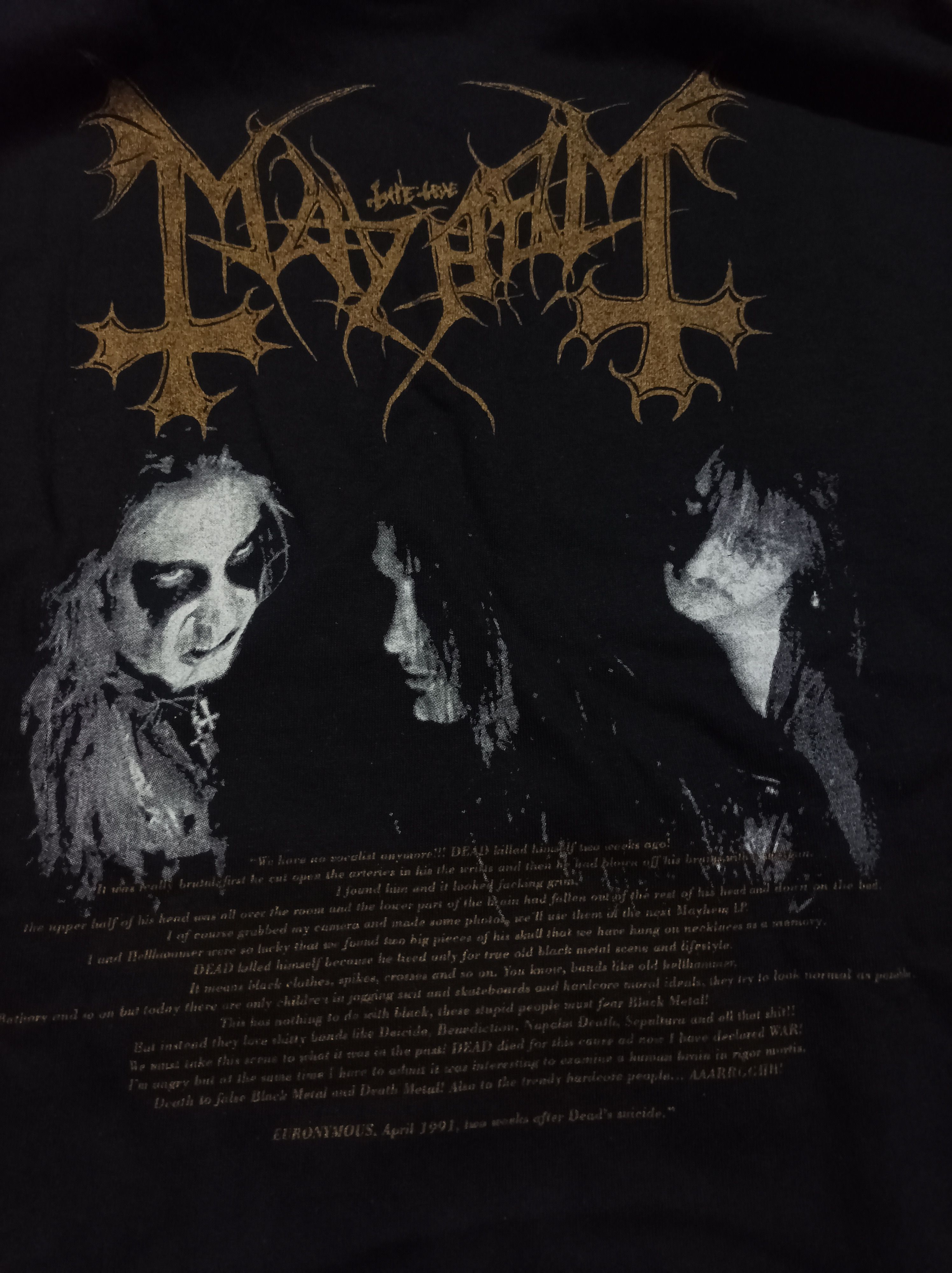 Band Tees × Vintage Mayhem Dawn black Hearts L Size US L / EU 52-54 / 3 - 2 Thumbnail