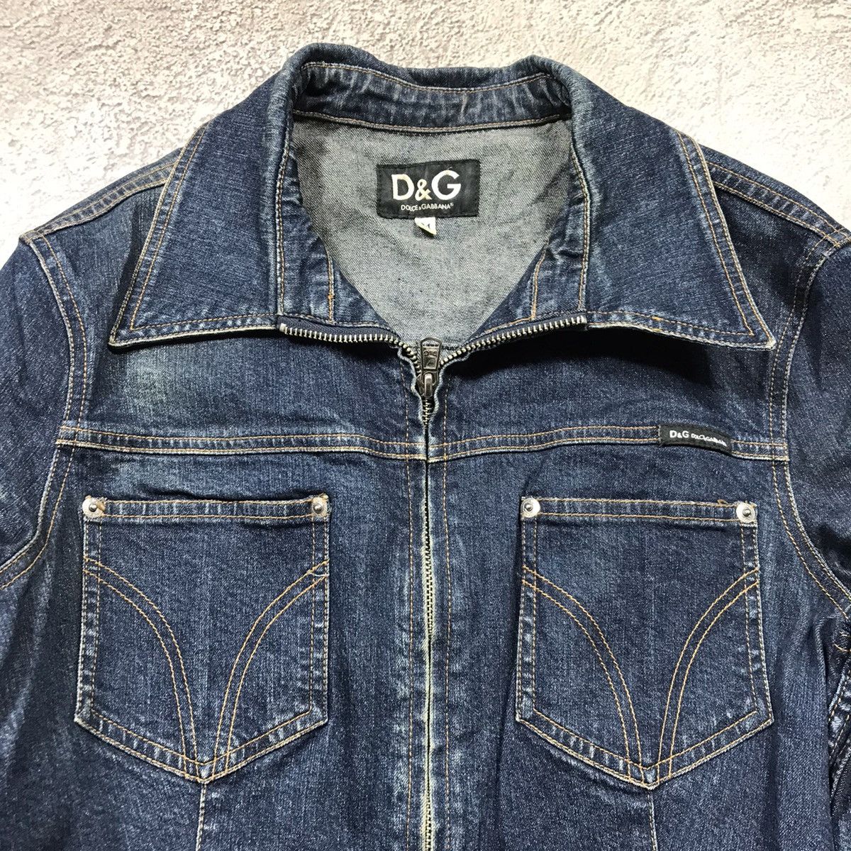 Vintage Vintage D&G Washed Blue Zip Up Jacket Y2K Streetwear Boxy M Size M / US 6-8 / IT 42-44 - 1 Thumbnail