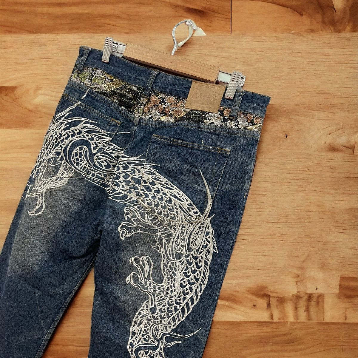 Japanese Brand × Vintage Vintage Japanese Hishyouhakurei Dragon Embroidery Jeans Size US 33 - 3 Thumbnail
