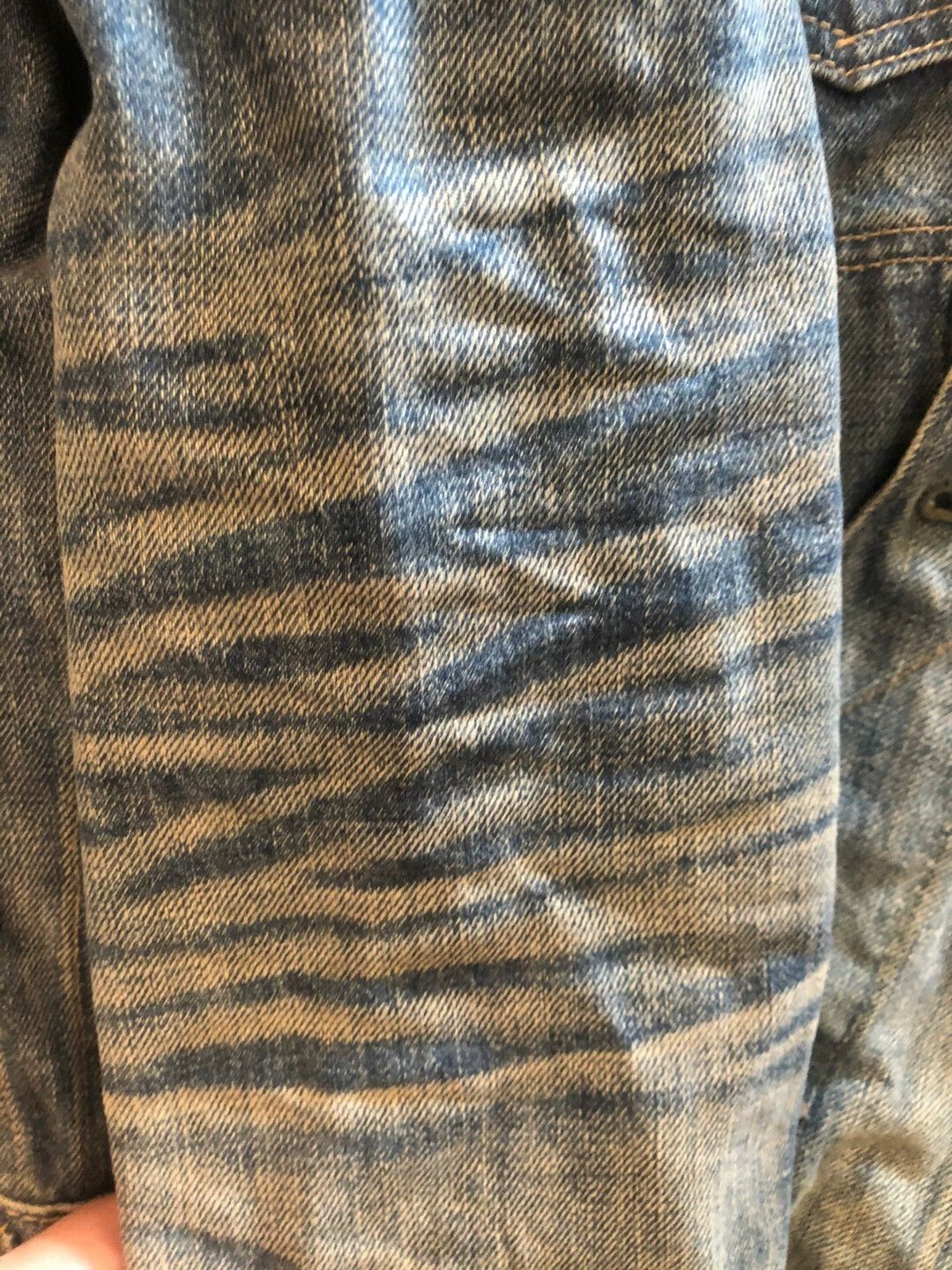 RRL Ralph Lauren RRL Yellow Mud Wash Stiff Denim Jacket No Patches USA S Size US S / EU 44-46 / 1 - 9 Thumbnail