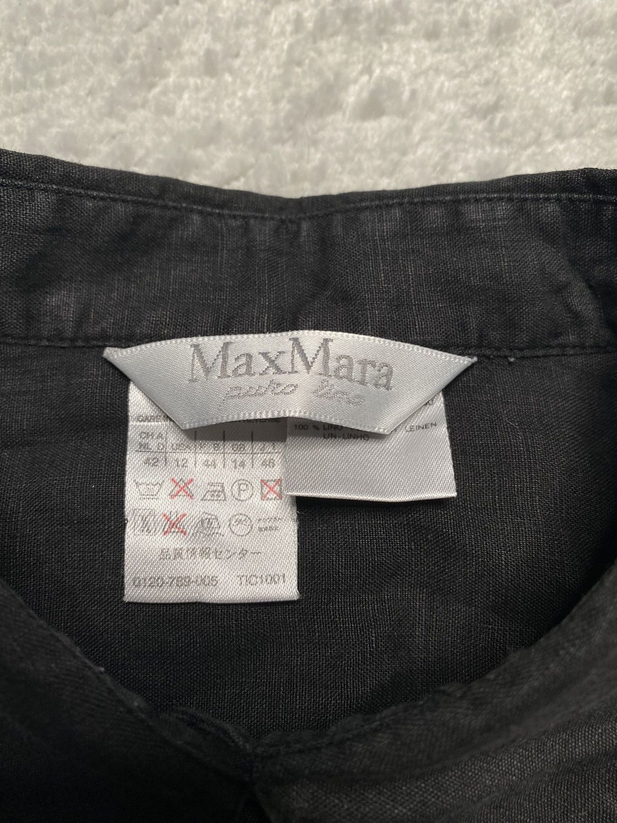 Max Mara Vintage Black Button Up Shirt Basic Elegant Max Mara Linen Size M / US 6-8 / IT 42-44 - 6 Thumbnail