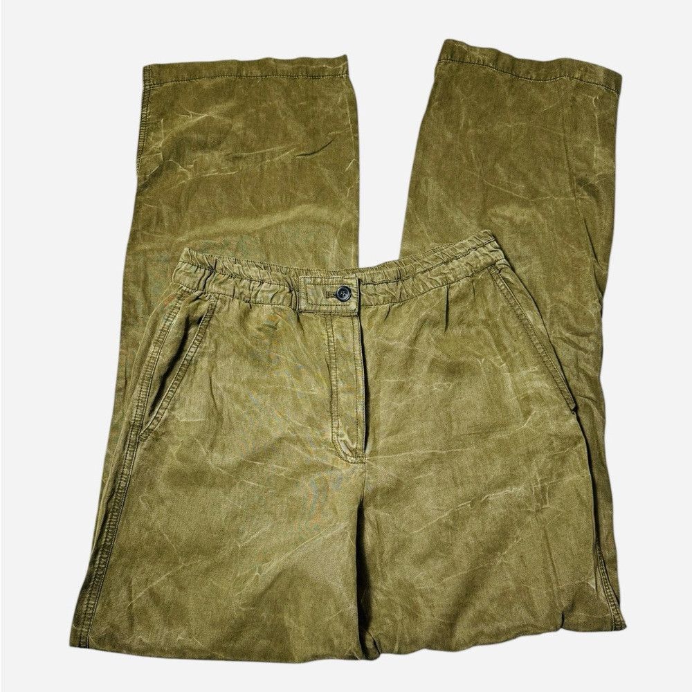 Zara NWT New Zara Olive Marble Linen Blend Chino Pants Size M Size 32" / US 10 / IT 46 - 2 Thumbnail