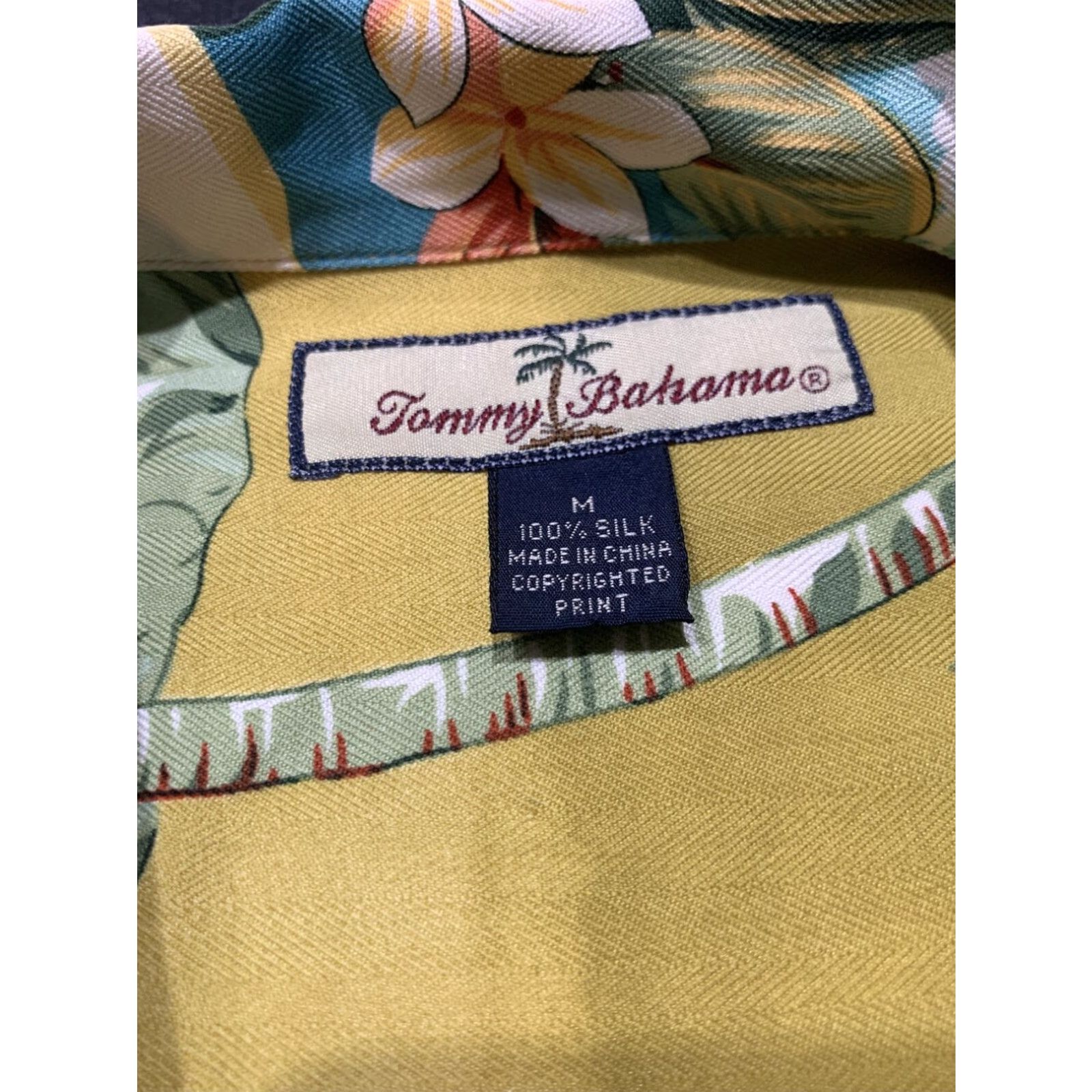 Tommy Bahama Tommy Bahama Yellow Floral Silk Hawaiian Button Up Mens Short Sleeve Shirt M Size US M / EU 48-50 / 2 - 6 Thumbnail
