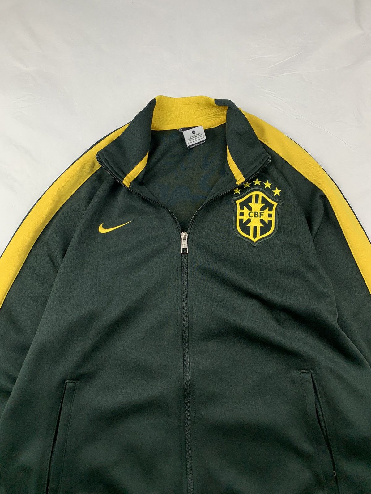 Nike Vintage Nike Brasil Football Soccer Track Jacket Size US L / EU 52-54 / 3 - 4 Thumbnail