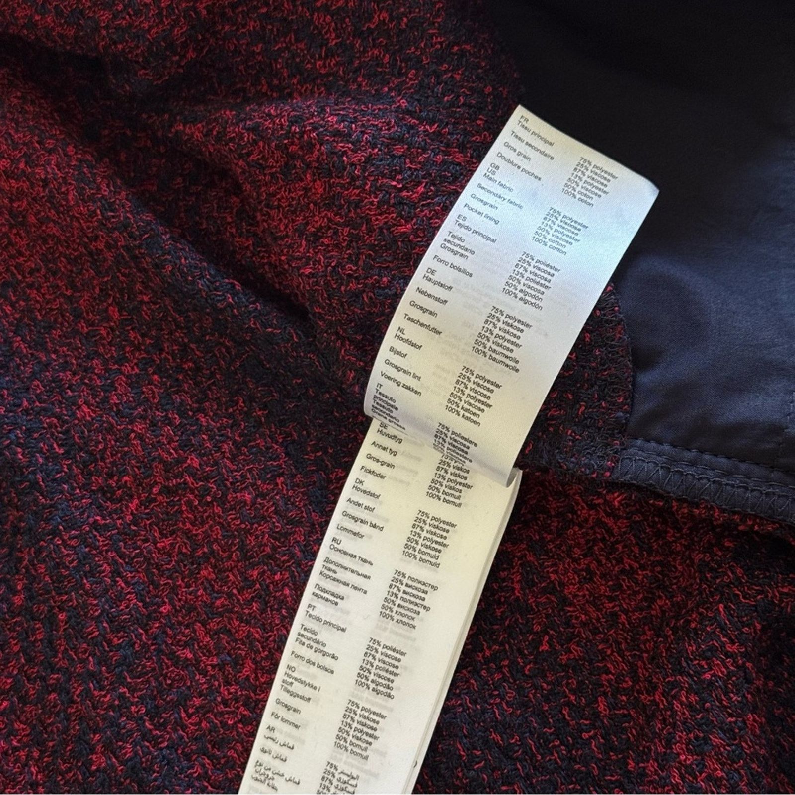 Maje NWT! Maje Red and Black Long Sleeve Dress, Size 2 Size XS / US 0-2 / IT 36-38 - 15 Thumbnail