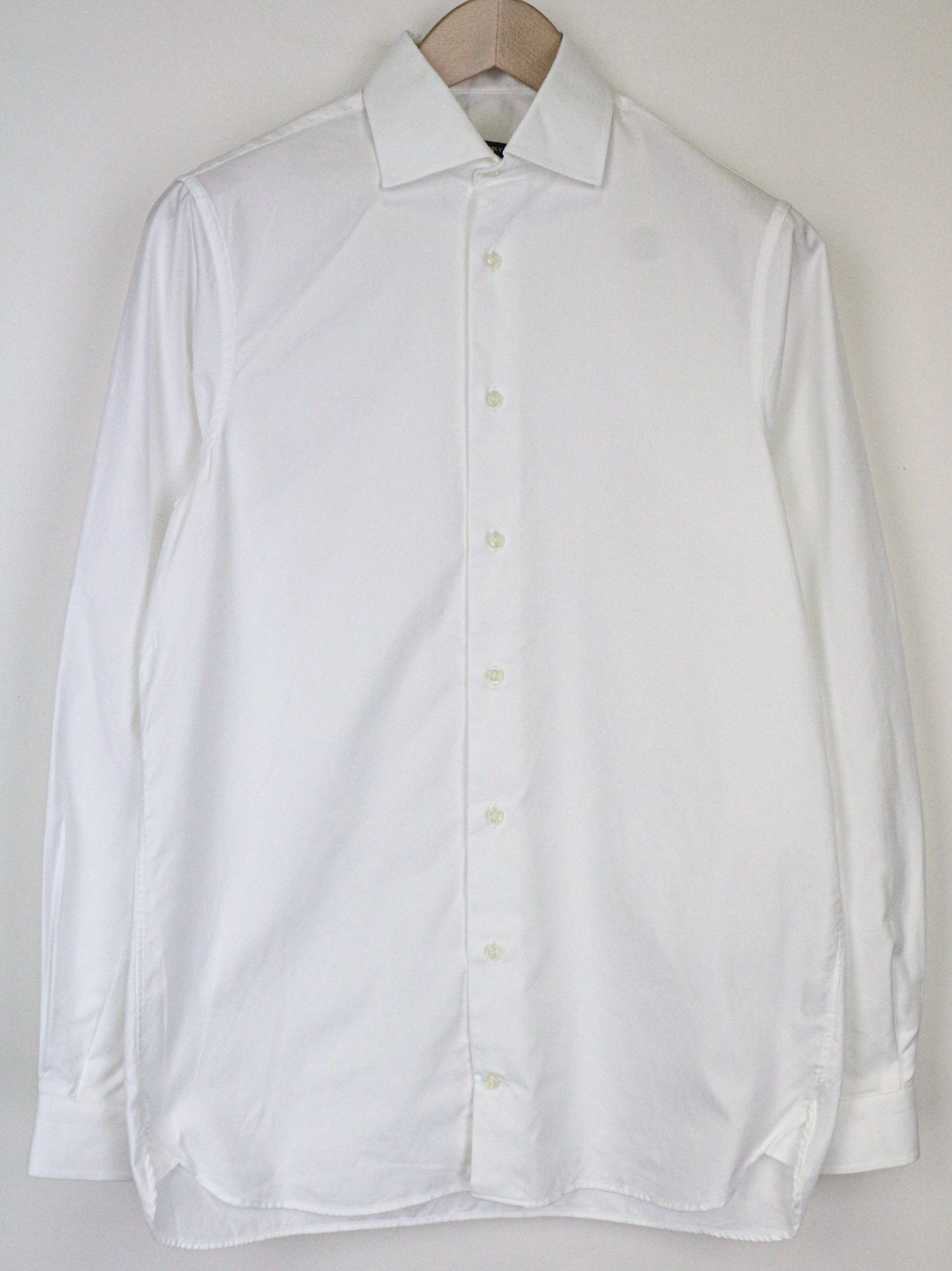 Suitsupply 37/14 1/2 White Cotton Long Sleeve Shirt 79281 Size 36R - 1 Thumbnail