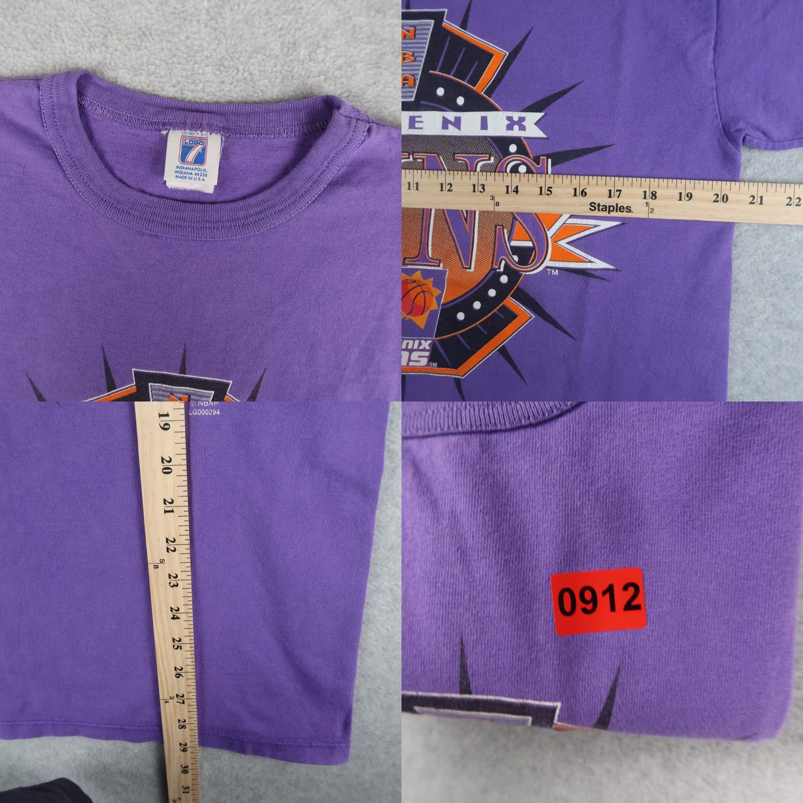 Logo 7 VINTAGE Phoenix Suns T-Shirt Logo 7 L Adult Large Purple 90s Graphic NBA Crew Neck Short Sleeve Mens Size US L / EU 52-54 / 3 - 8 Thumbnail