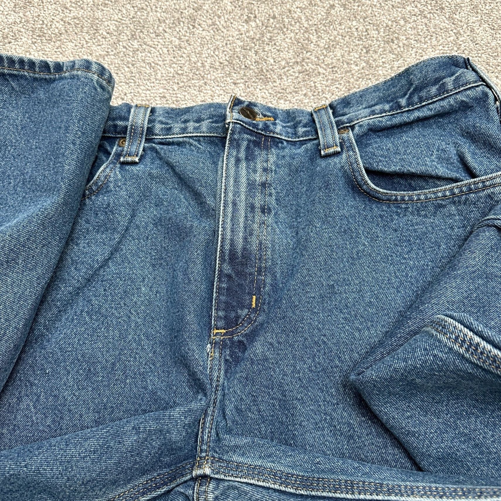 Carhartt Carhartt B23 Jeans Mens 38x32 Blue Dark Wash Straight Leg Denim Casual Size US 38 / EU 54 - 6 Thumbnail