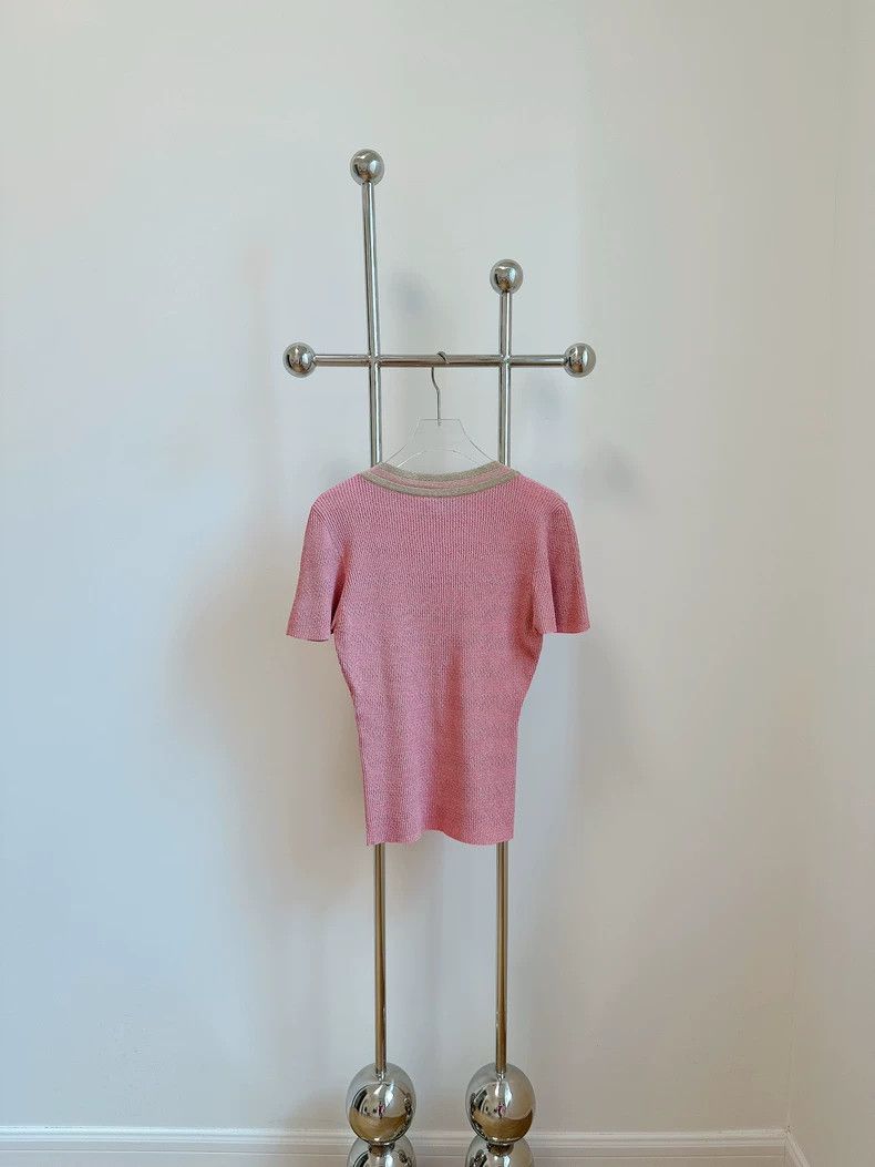 Chanel Chanel Egyptian series pink knitted short sleeves Size XXS / US 00 / IT 34 - 3 Thumbnail