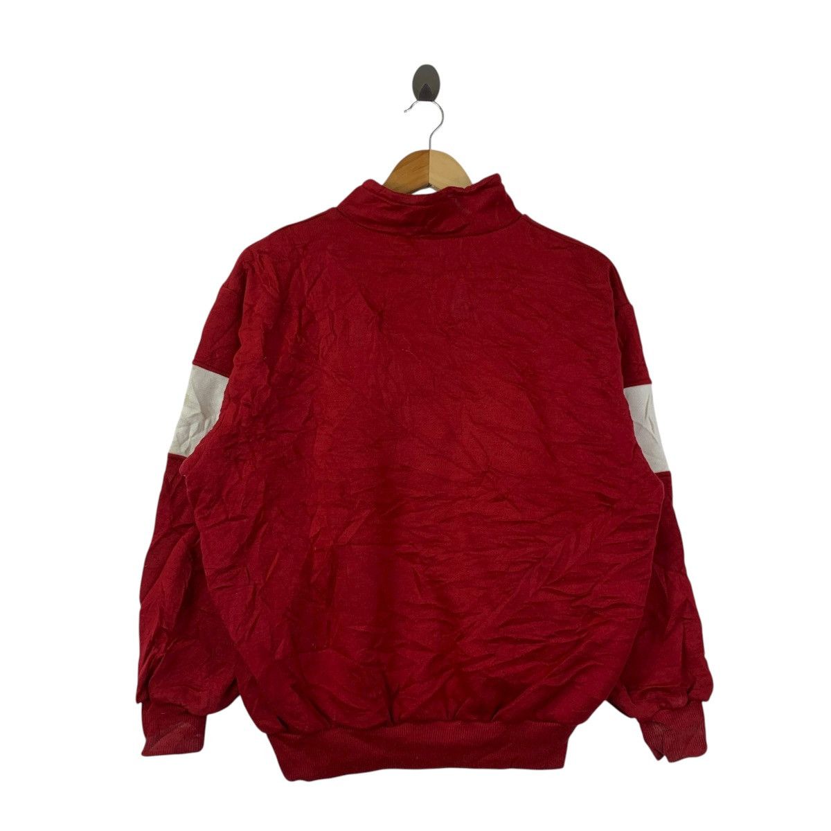 Adidas Vintage 90s Adidas Trefoil Half-Zip Sweatshirt Red White Size US M / EU 48-50 / 2 - 4 Thumbnail