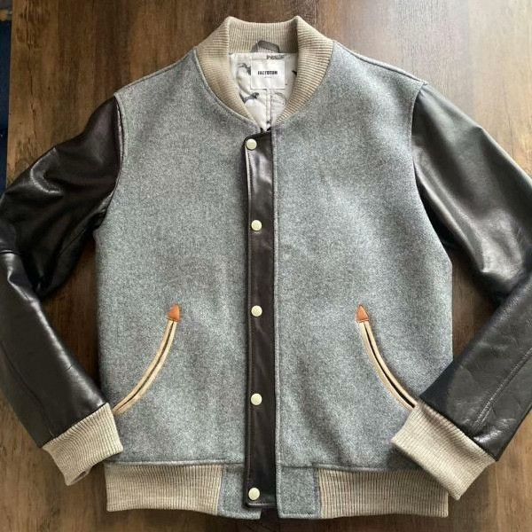 FACTOTUM Factotum Wool Leather Sleeve Baseball Jacket Size US M / EU 48-50 / 2 - 1 Thumbnail