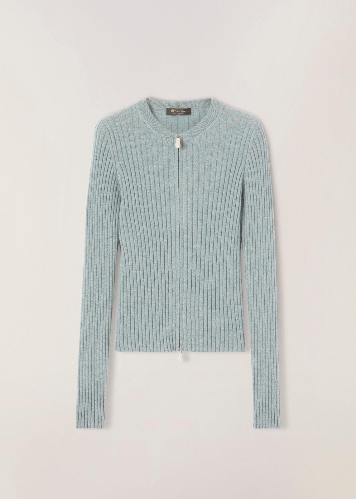Loro Piana o1srvl11e1125 FAM7862 Lago Sirio Bomber Jacket in Light Blue Size XS / US 0-2 / IT 36-38 - 1 Thumbnail