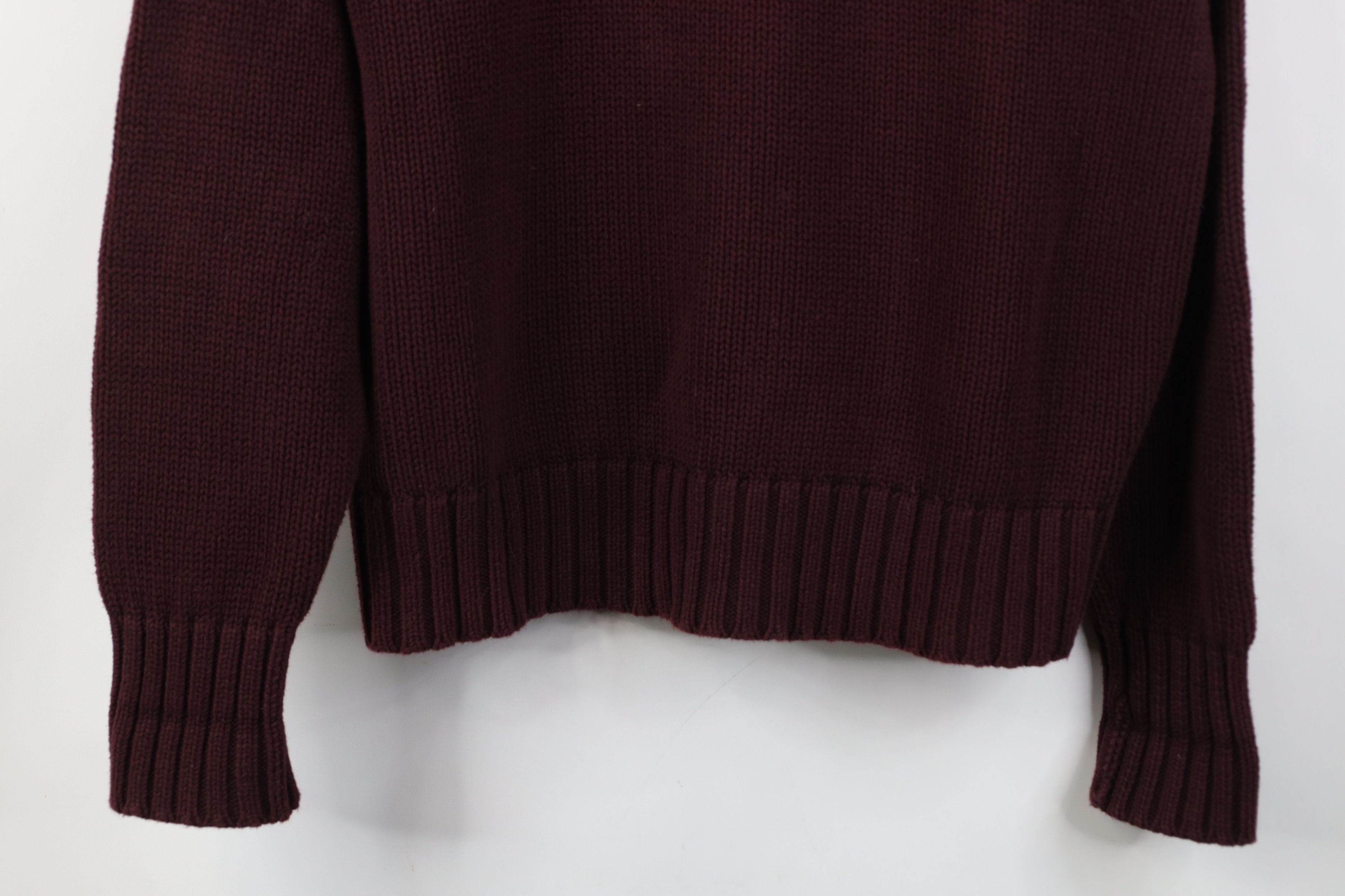 Ralph Lauren Vintage 80s 90s Ralph Lauren Ribbed Knit Sweater Maroon Size US S / EU 44-46 / 1 - 3 Thumbnail