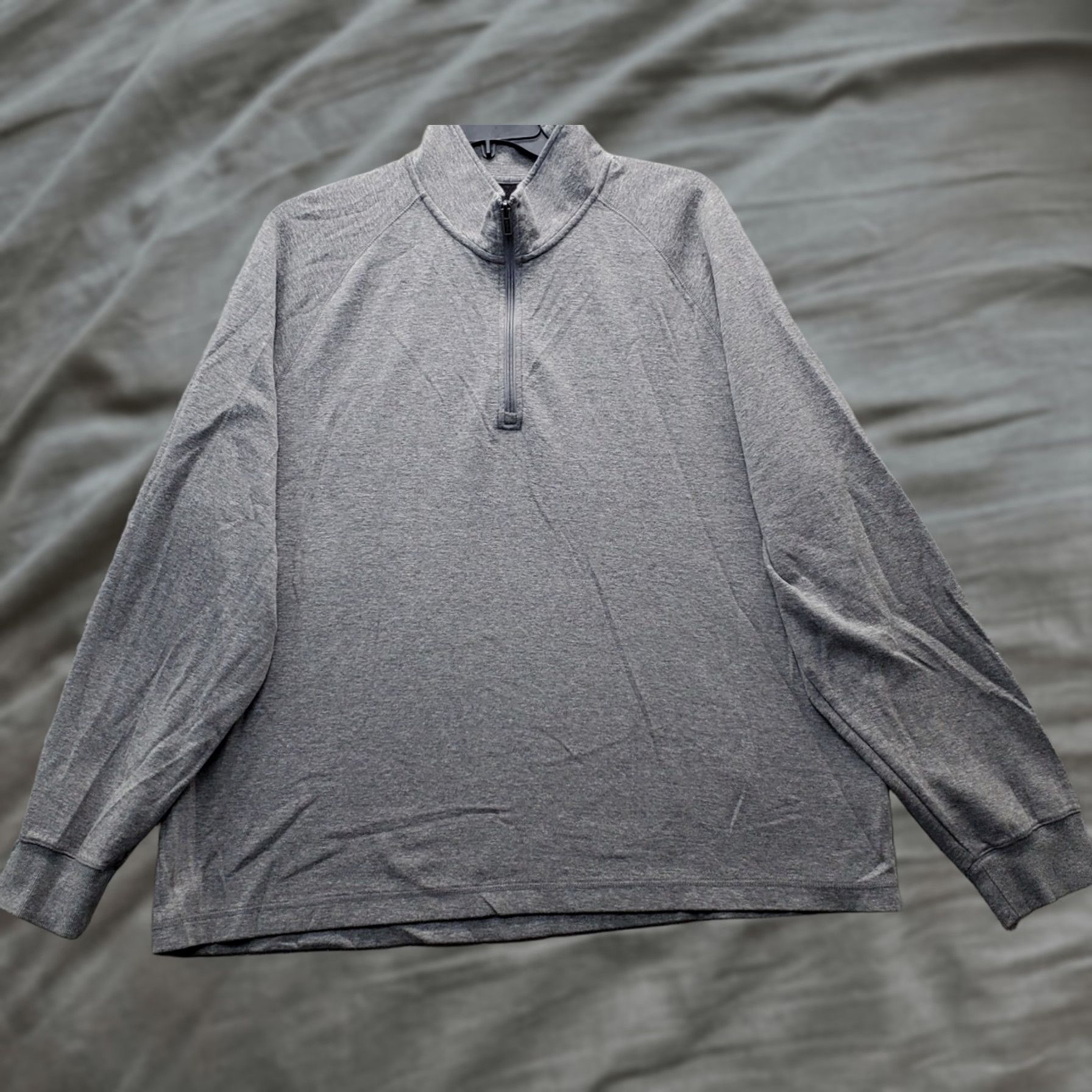 Vintage L.L. Bean Sweatshirt Mens 2XL Gray Mock Neck 1/4 Zip Ribbed Cuff Pullover Shirt Mens Size US XXL / EU 58 / 5 - 1 Thumbnail