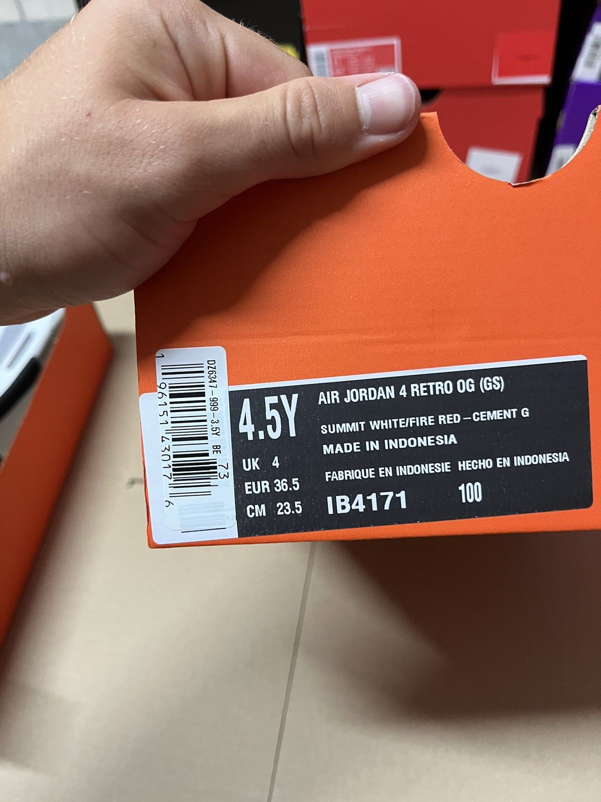 Nike Jordan 4 Retro White Cement Gs Size US 4.5 / IT 34.5 - 10 Thumbnail