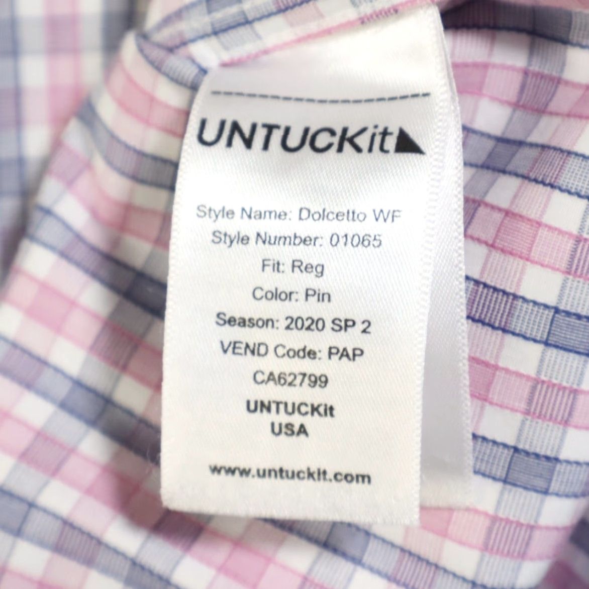 UNTUCKit Untuckit Dolcetto WF Cotton Gingham Long Sleeve Button Up Shirt Pink Men's XL Size US XL / EU 56 / 4 - 6 Thumbnail
