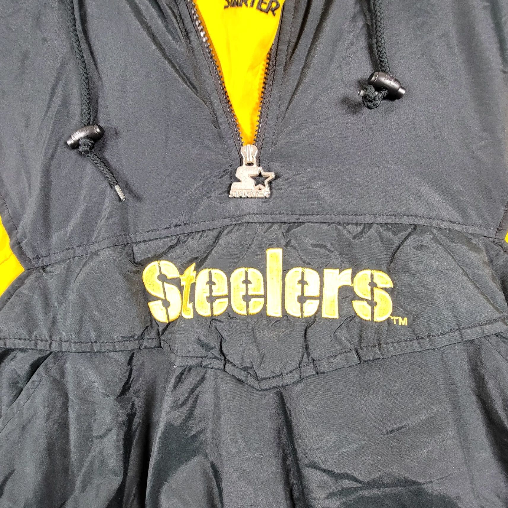 Starter VINTAGE Starter Pro Line Pittsburgh Steelers Puffer Jacket Men's M NFL Coat Black Nylon Lined 90s Size US M / EU 48-50 / 2 - 7 Thumbnail