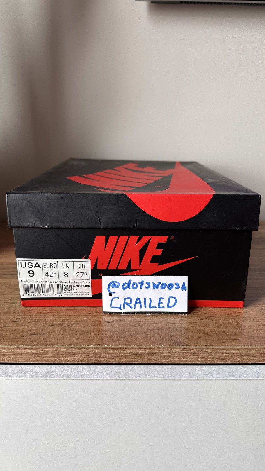 Jordan Brand × Nike Jordan 1 Retro High OG Bred Toe 2018 Size US 9 / EU 42 - 15 Thumbnail
