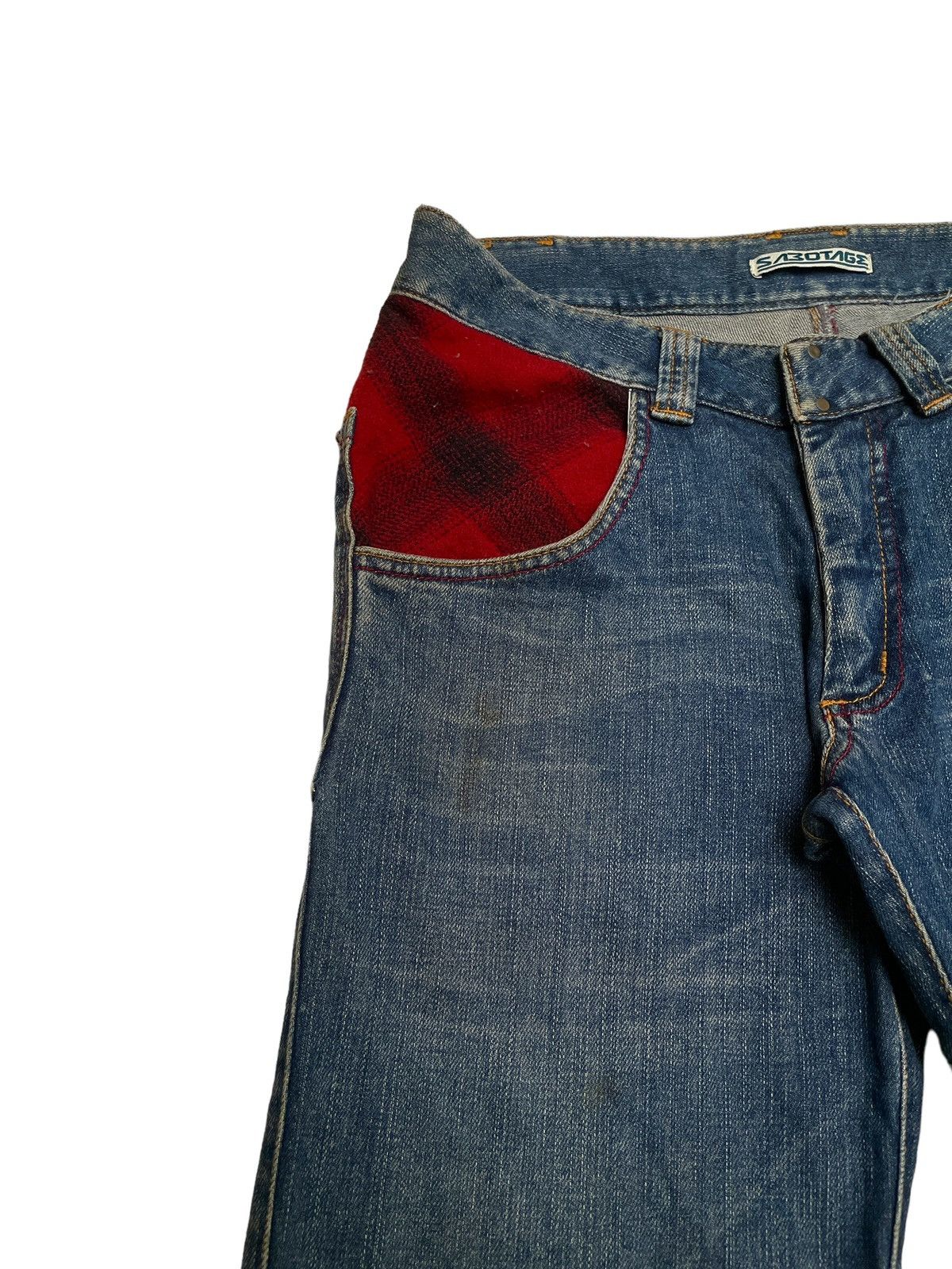 Designer × Japanese Brand Rare Design Vintage Brand Sabotage Zipper Jeans 1990s Size US 29 - 3 Thumbnail