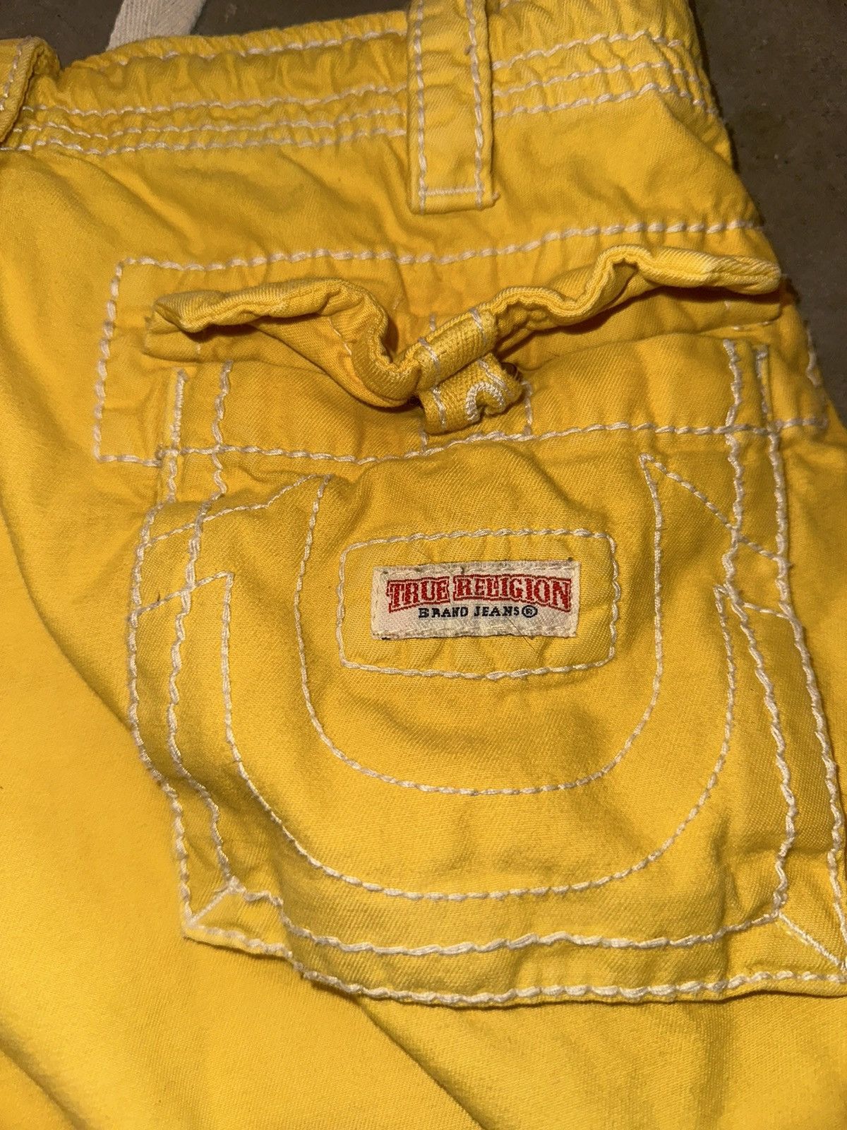 True Religion True Religion Jean Shorts Y2K Yellow Jorts Streetwear Grail Size US 31 - 3 Thumbnail