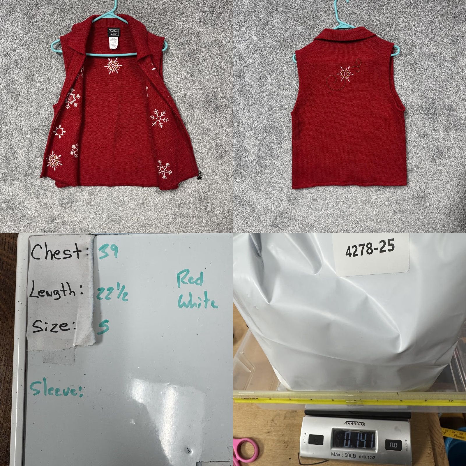 Vintage VINTAGE Southern Lady Vest Shirt Womens S Red Snowflake Zip Holiday Christmas Cozy Size S / US 4 / IT 40 - 8 Thumbnail